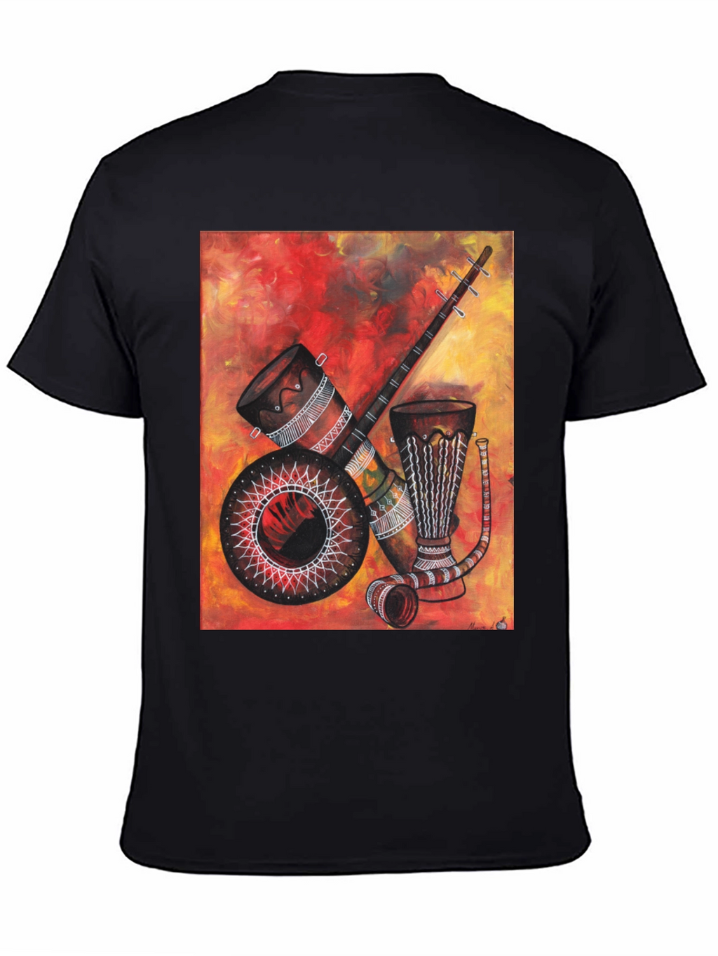 African Musical Instrument Graphic Tee - Unique Design
