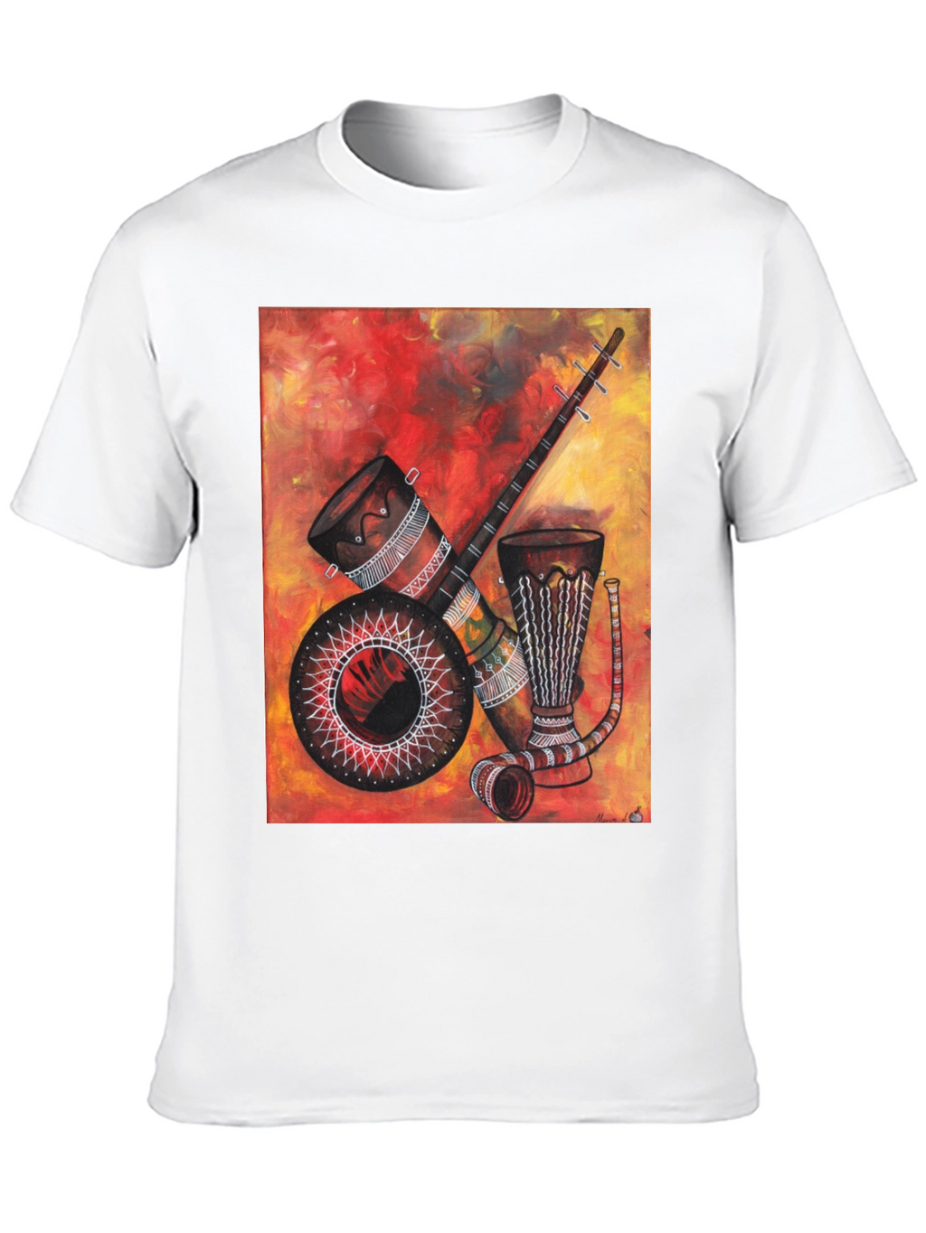 African Musical Instrument Graphic Tee - Unique Design