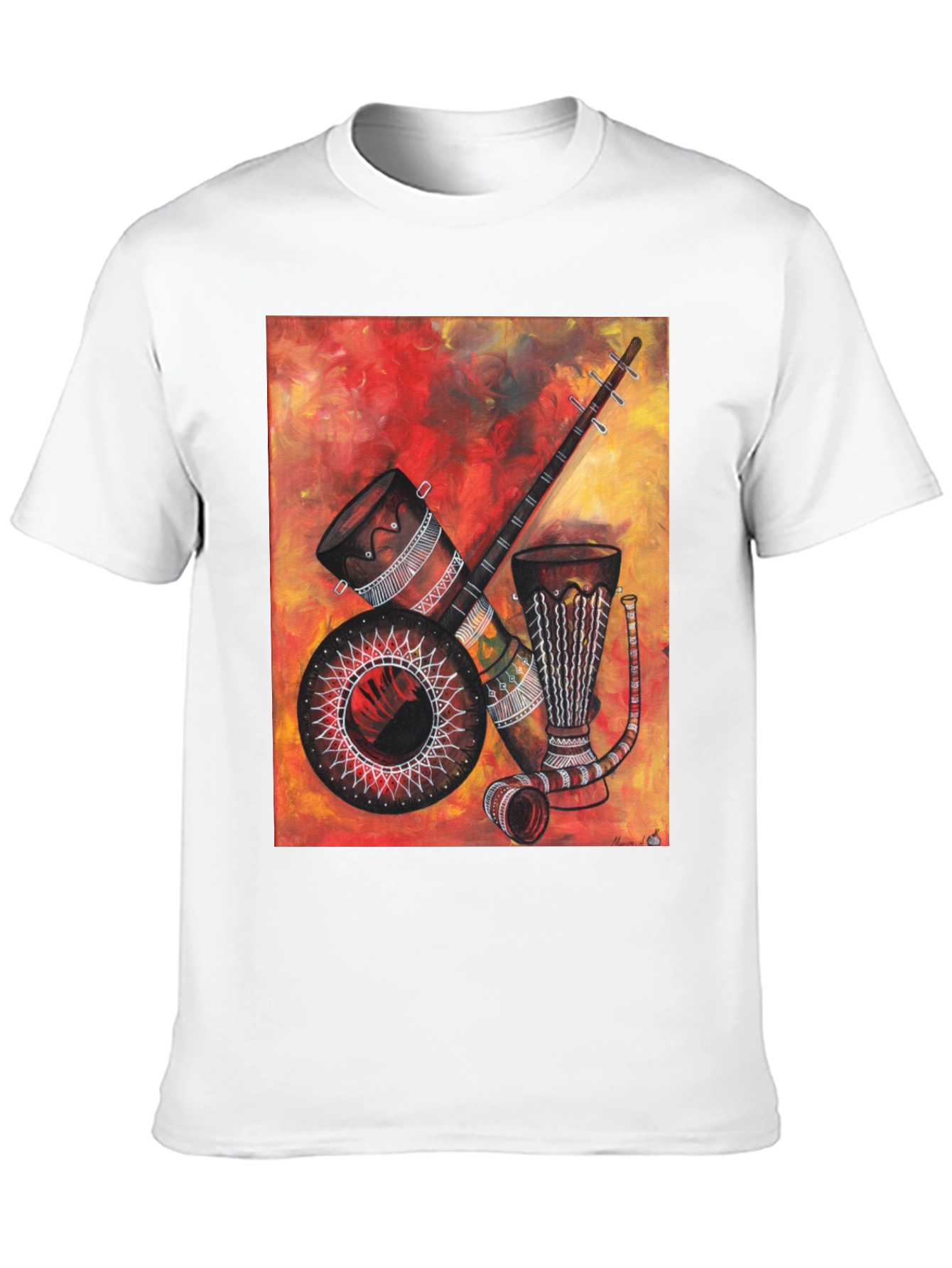 African Musical Instrument Graphic Tee - Unique Design