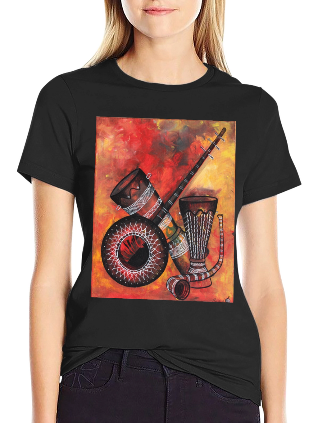 African Musical Instrument Graphic Tee - Unique Design
