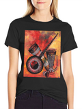 African Musical Instrument Graphic Tee - Unique Design