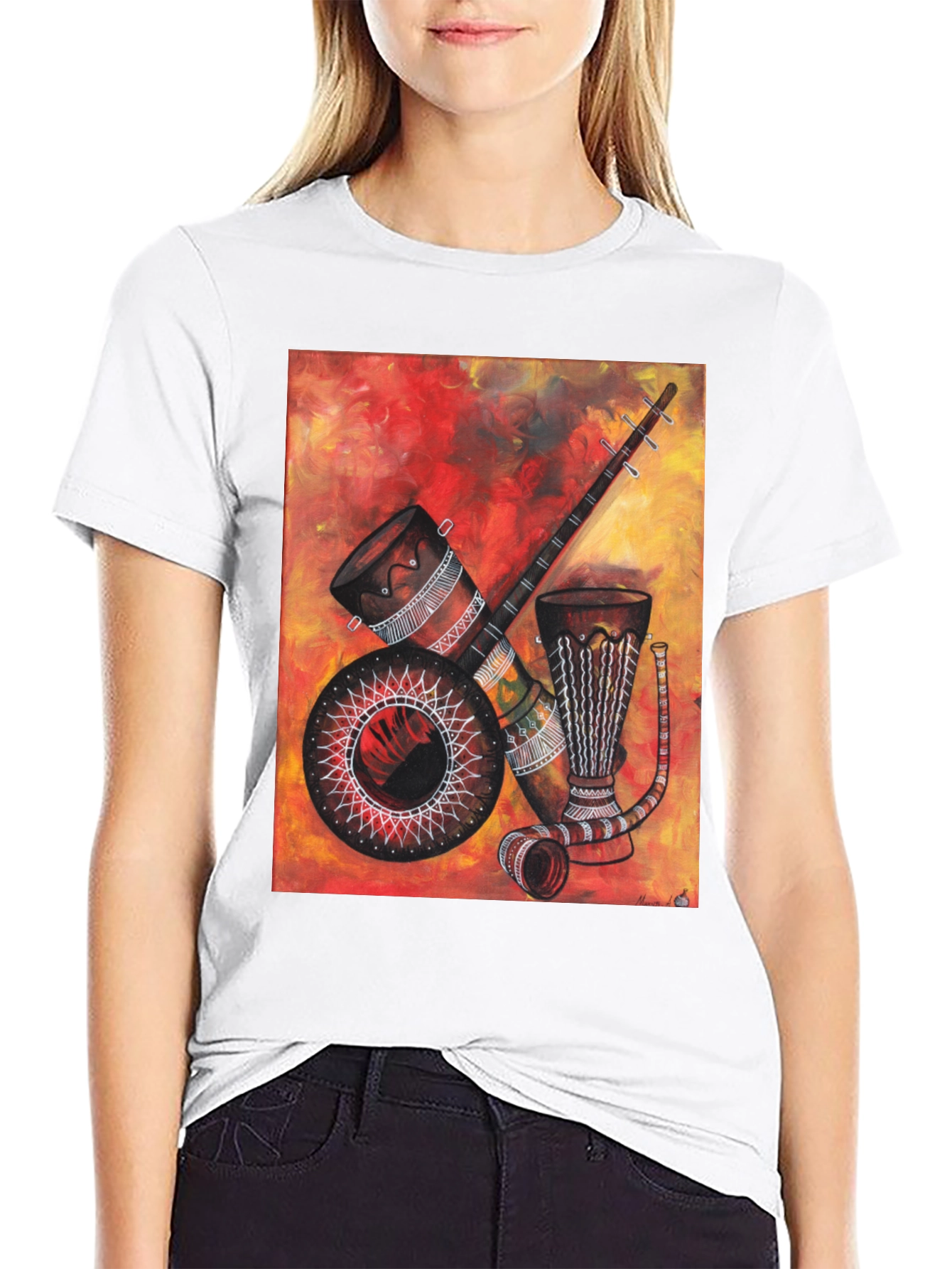 African Musical Instrument Graphic Tee - Unique Design