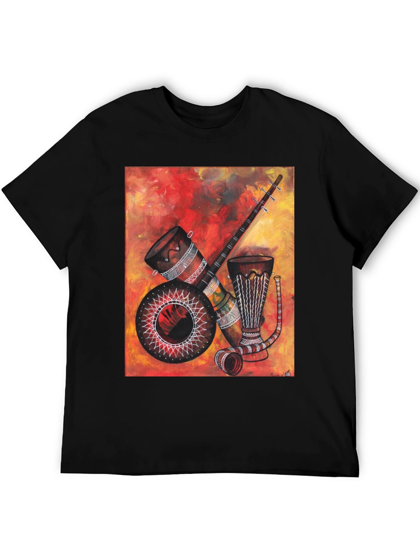 African Musical Instrument Graphic Tee - Unique Design