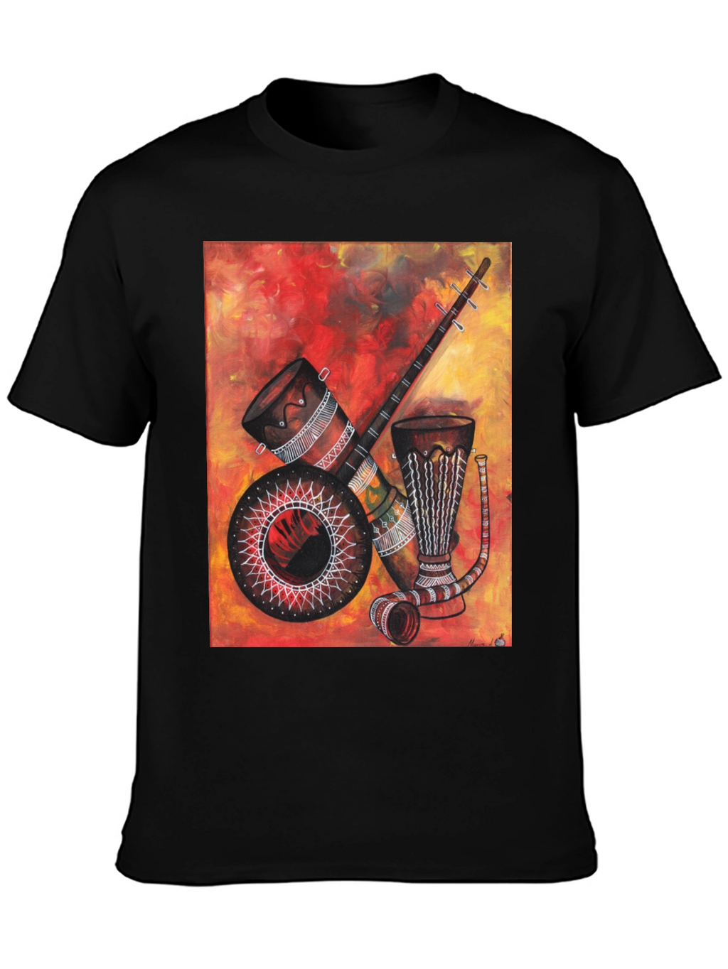 African Musical Instrument Graphic Tee - Unique Design