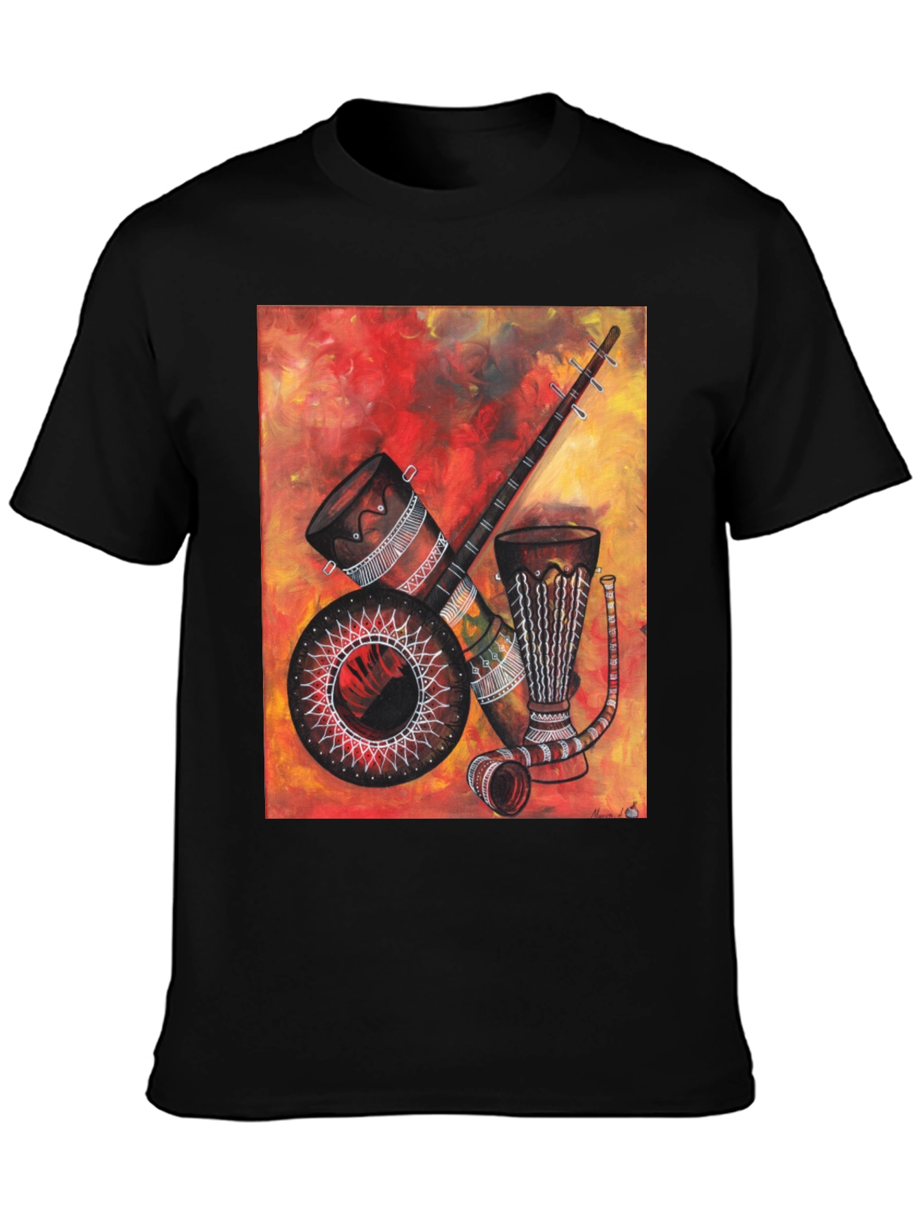 African Musical Instrument Graphic Tee - Unique Design
