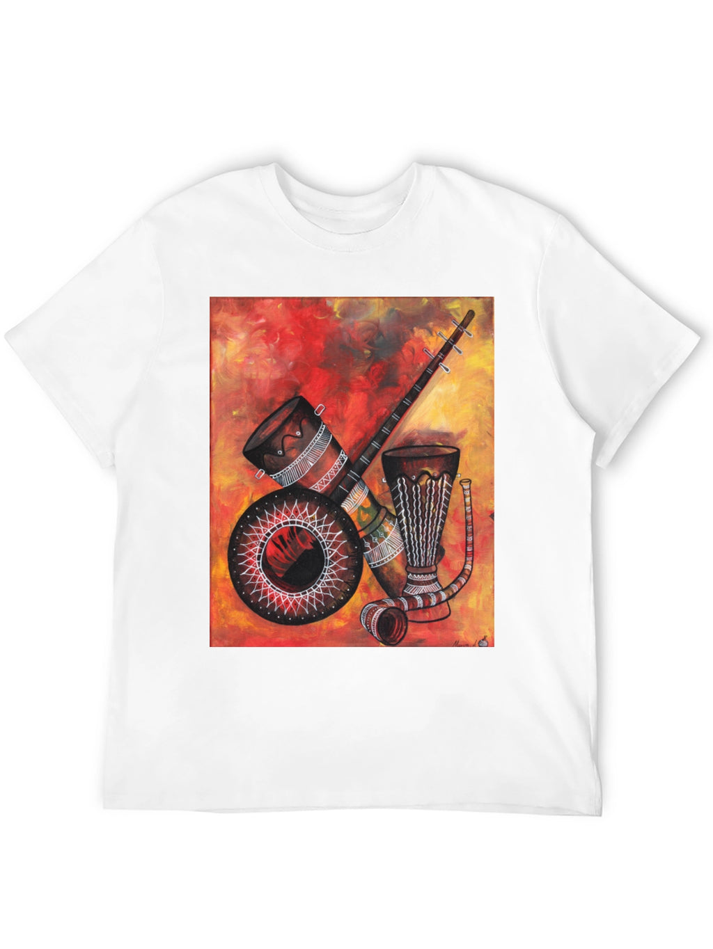 African Musical Instrument Graphic Tee - Unique Design
