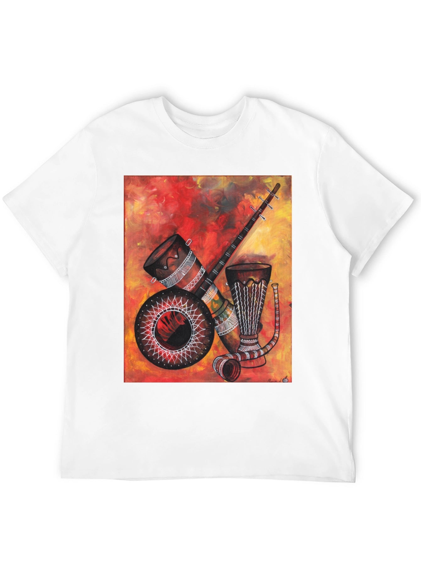 African Musical Instrument Graphic Tee - Unique Design