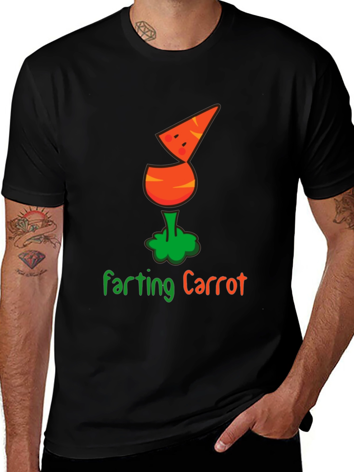 Farting Carrot Funny Graphic Tee