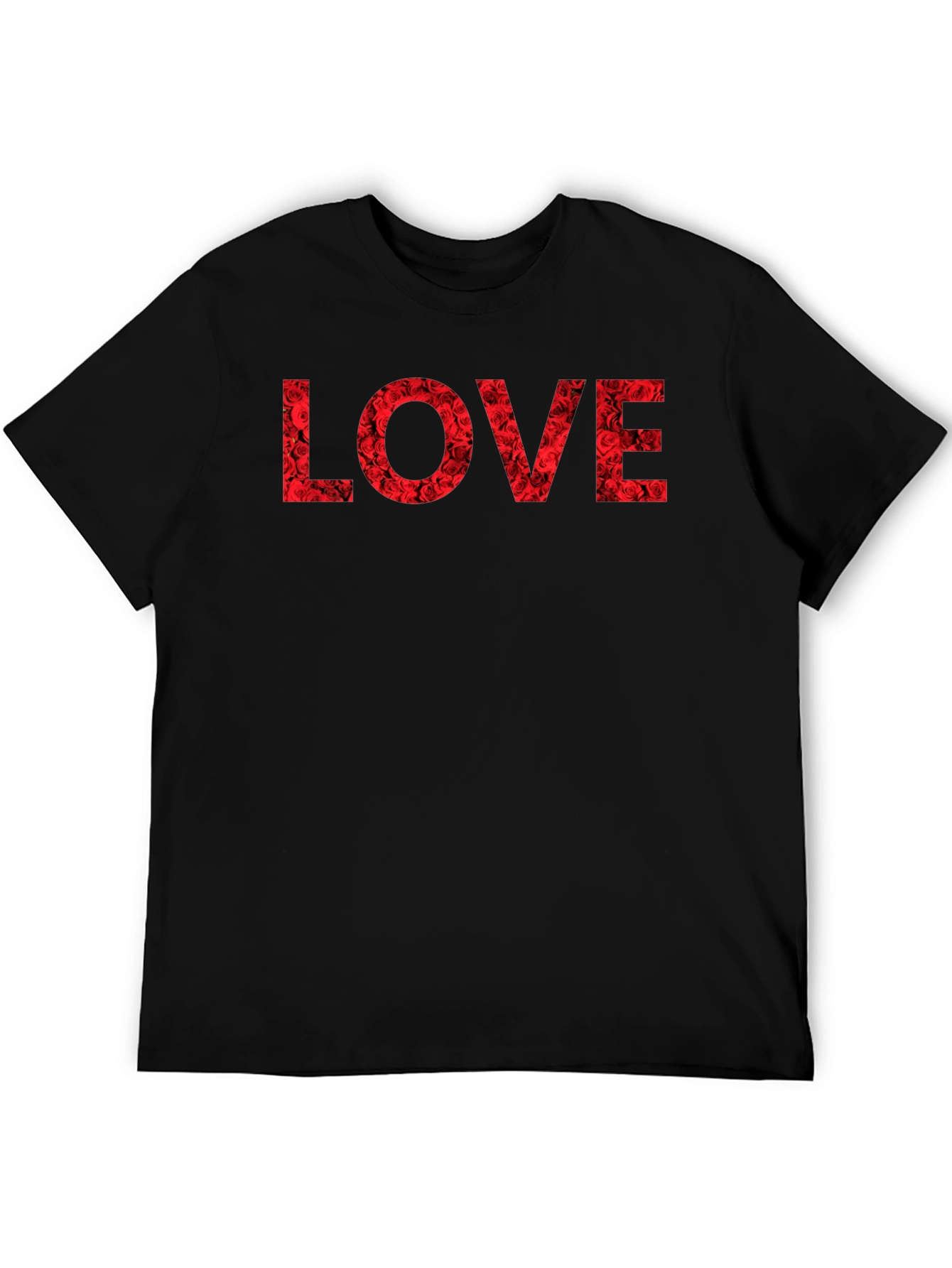 Rose LOVE Graphic T-Shirt - Black