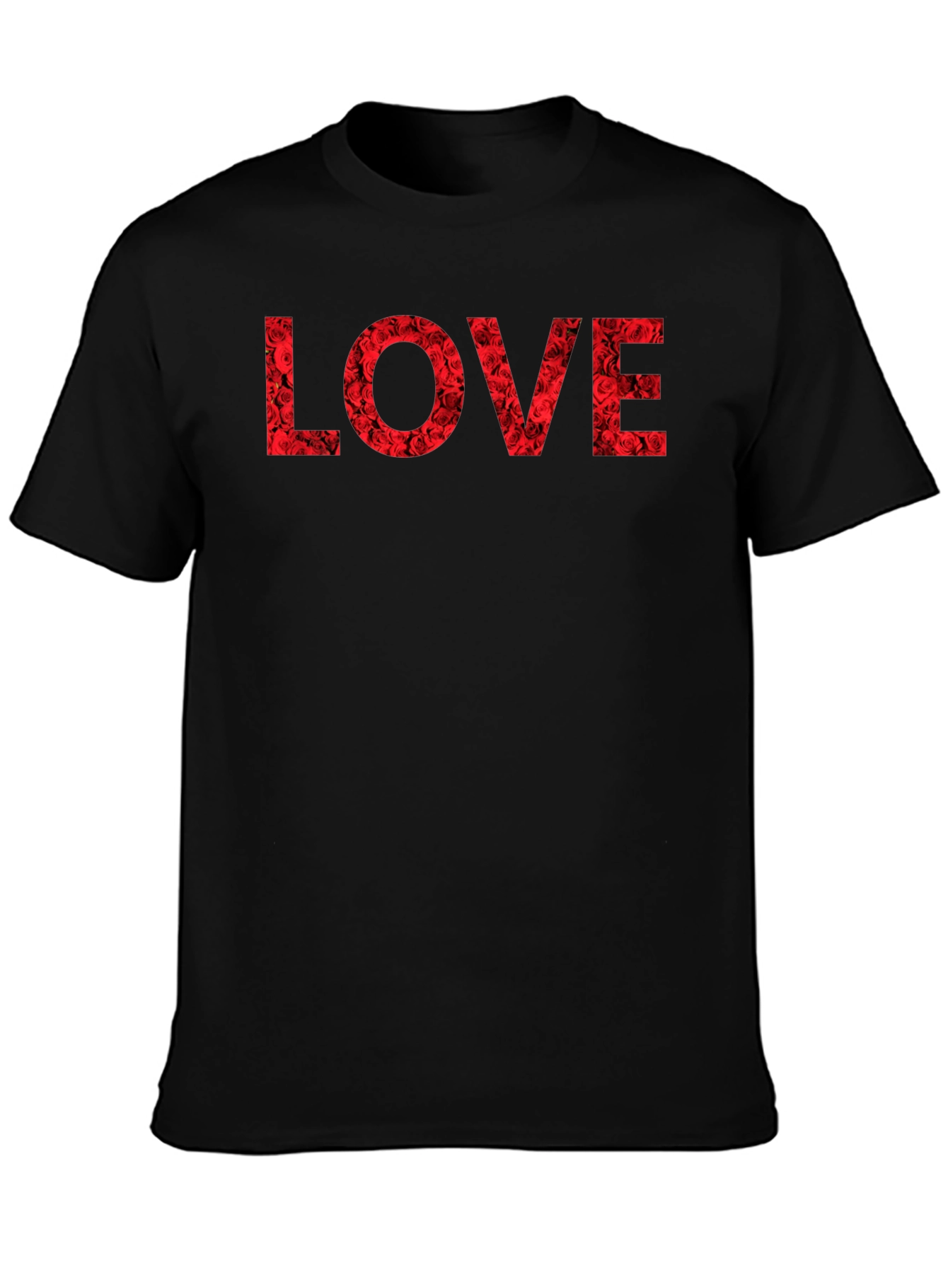 Rose LOVE Graphic T-Shirt - Black