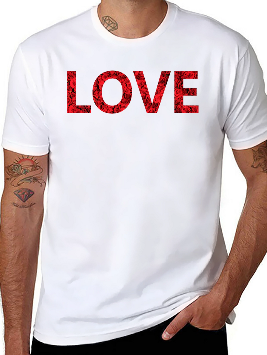 Rose LOVE Graphic T-Shirt - Black