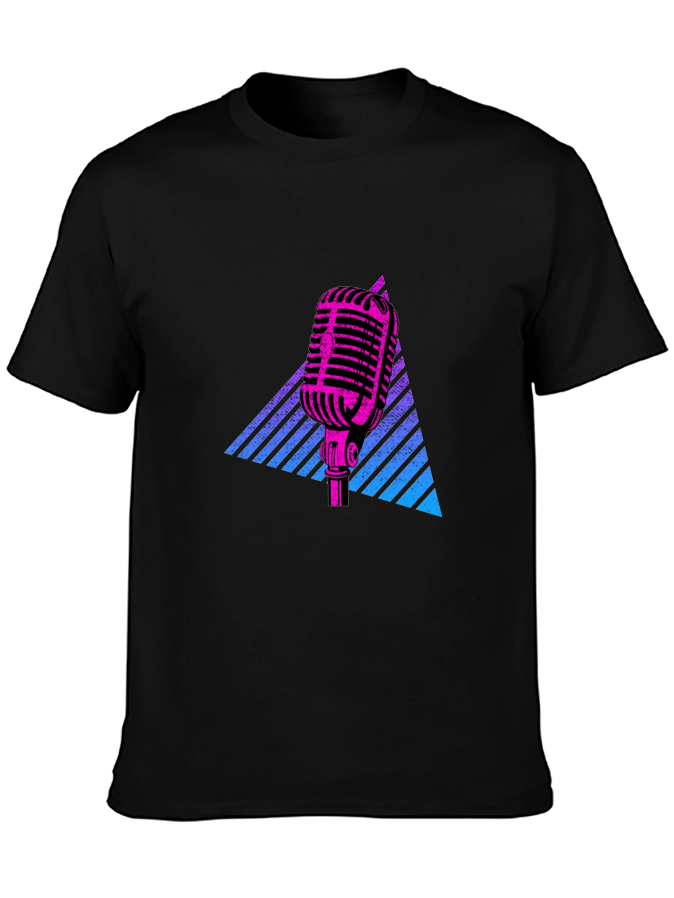 Retro Microphone Graphic Tee - Vintage Style T-Shirt