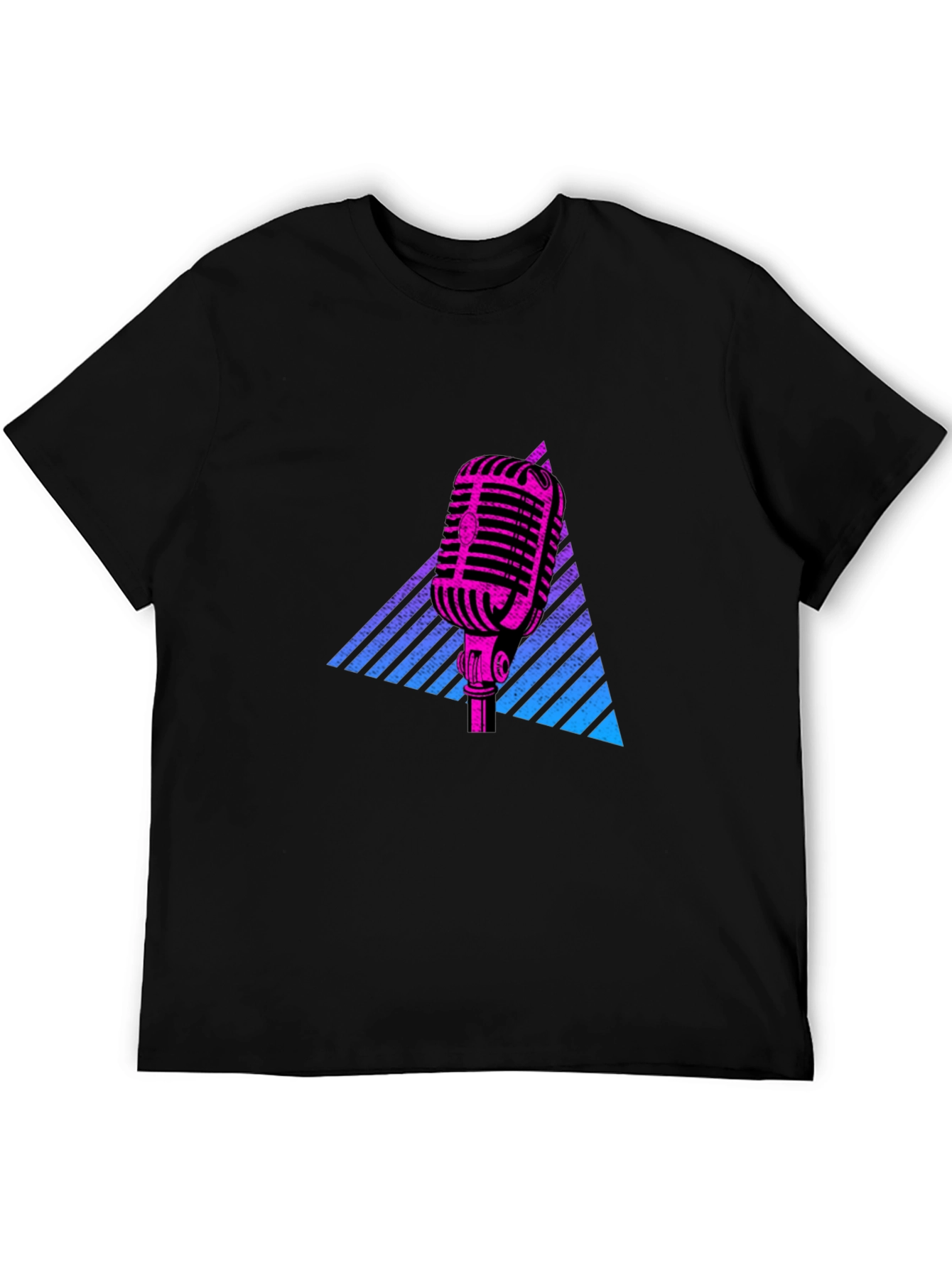 Retro Microphone Graphic Tee - Vintage Style T-Shirt