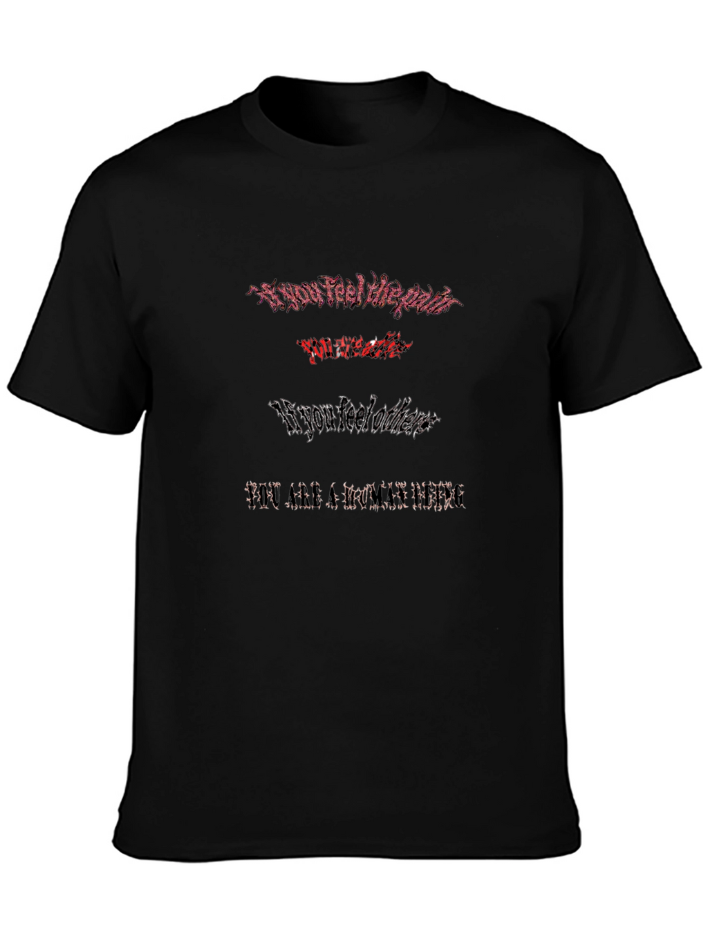 Edgy Graphic Print T-Shirt - Black