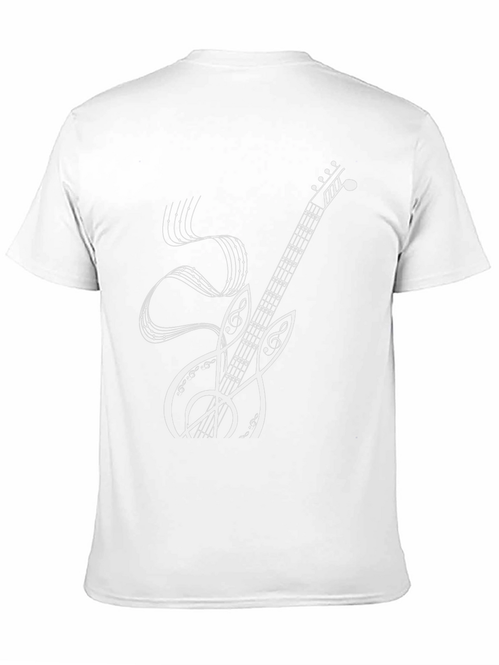 Musical Guitar Graphic Tee - Black Cotton Shirt