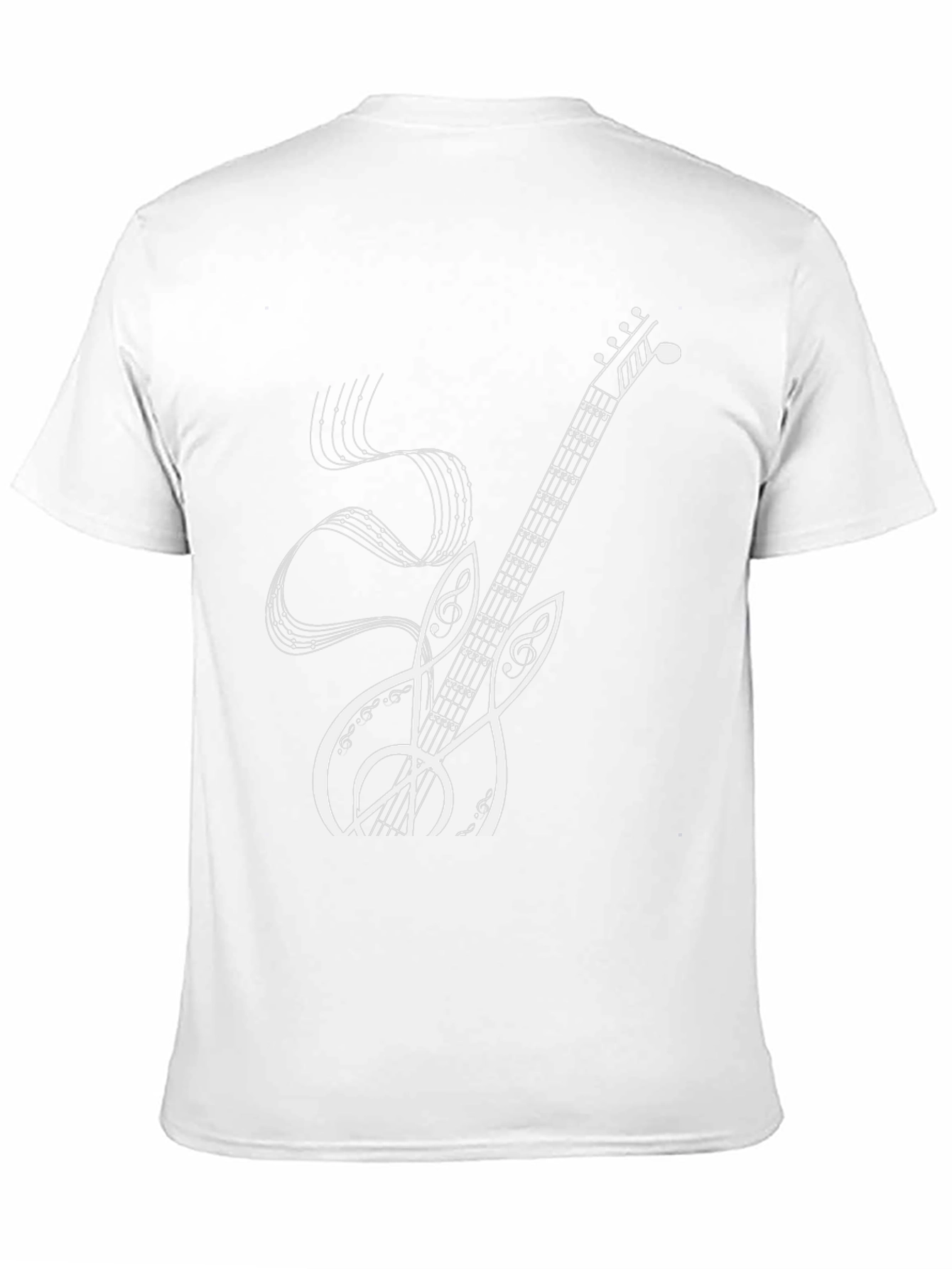 Musical Guitar Graphic Tee - Black Cotton Shirt