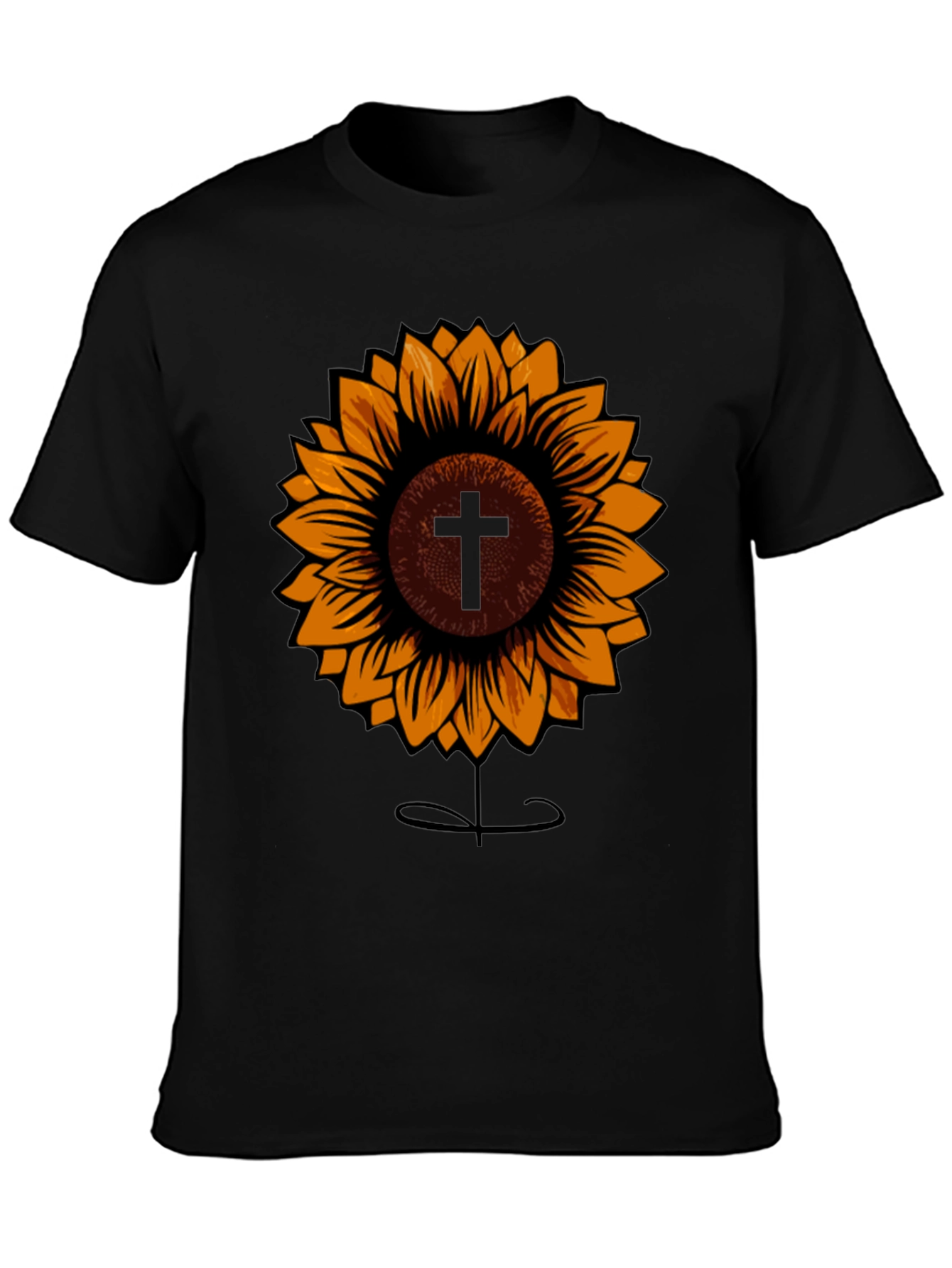 Sunflower Cross Graphic Tee - Stylish Christian Apparel