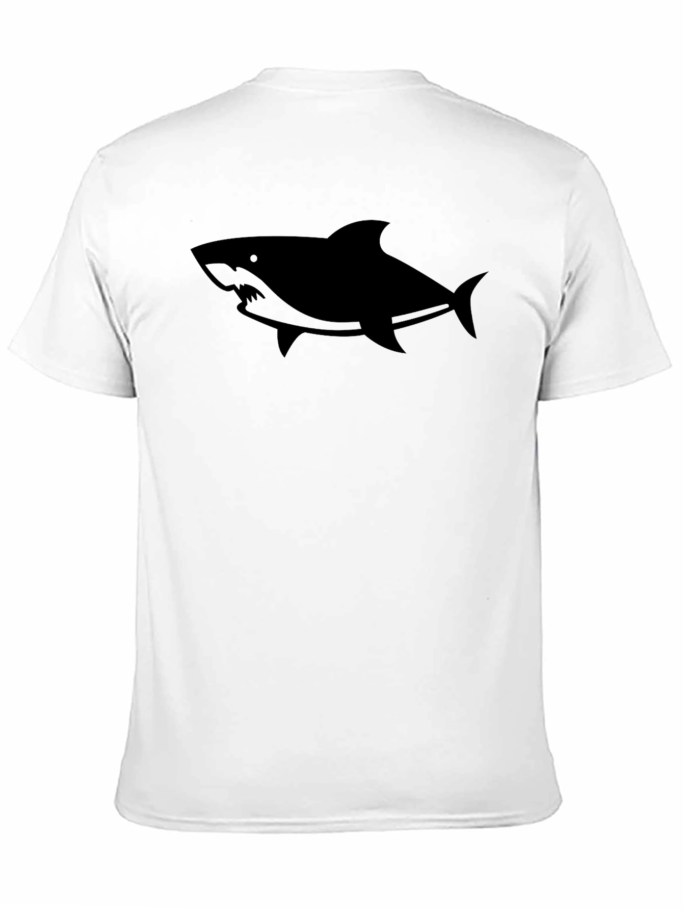 Mens Black Shark Graphic Tee - Casual Cotton T-Shirt