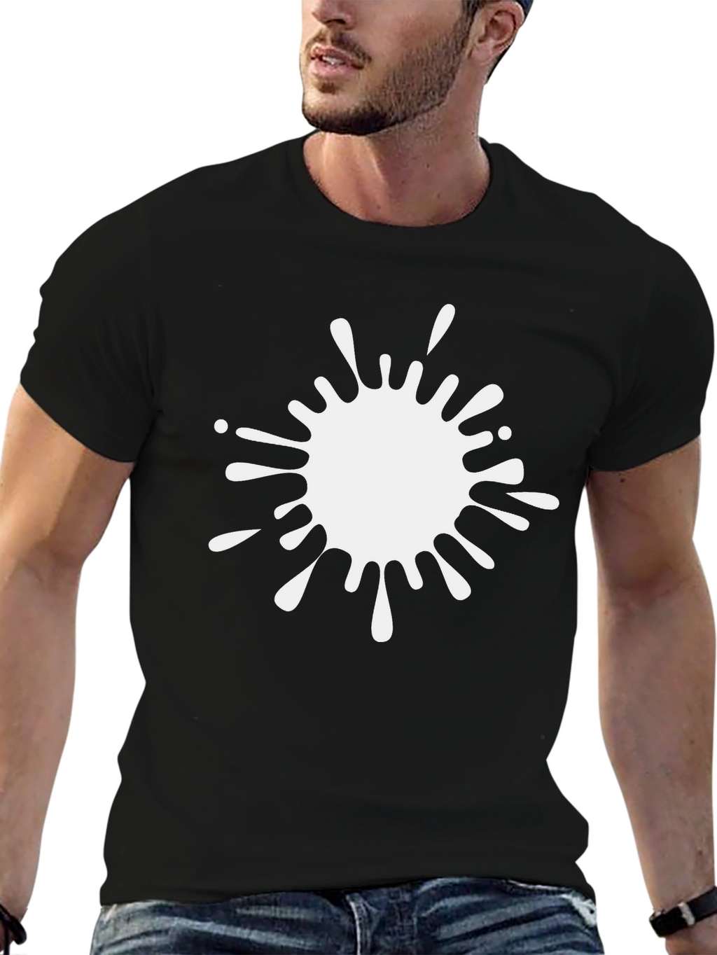 Abstract White Splatter Graphic Tee
