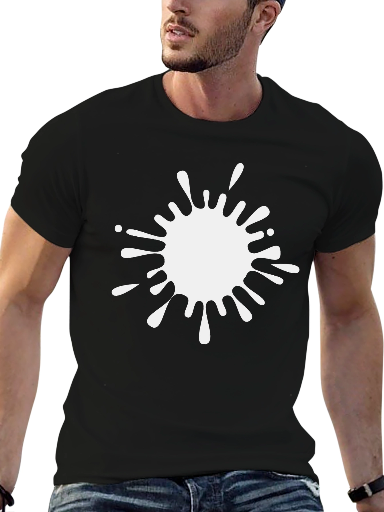 Abstract White Splatter Graphic Tee