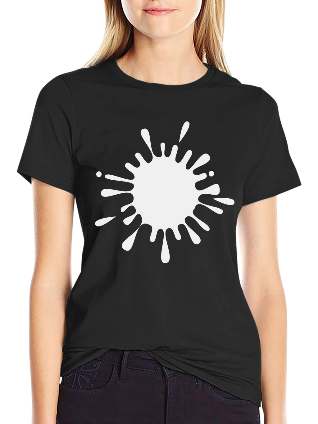 Abstract White Splatter Graphic Tee