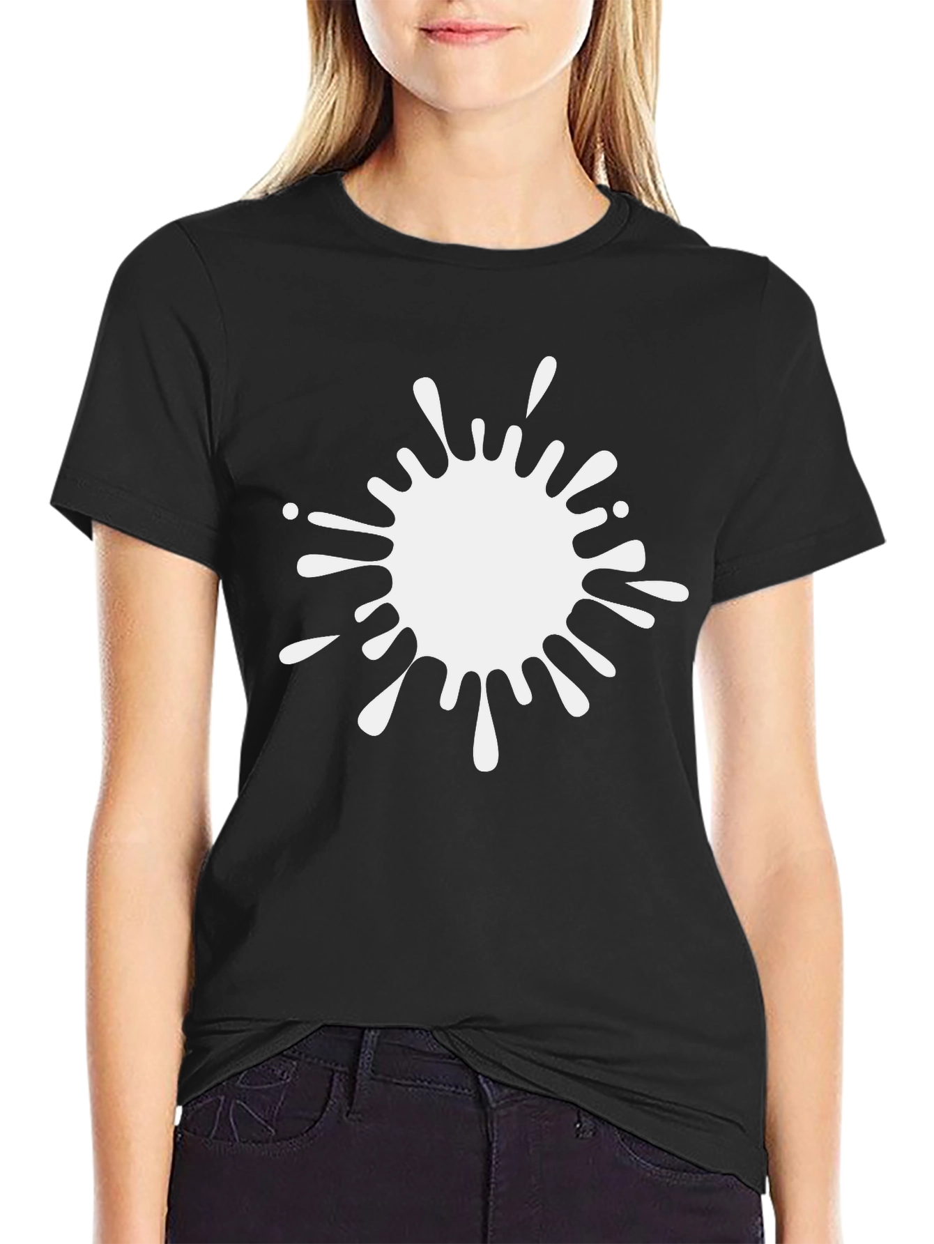 Abstract White Splatter Graphic Tee