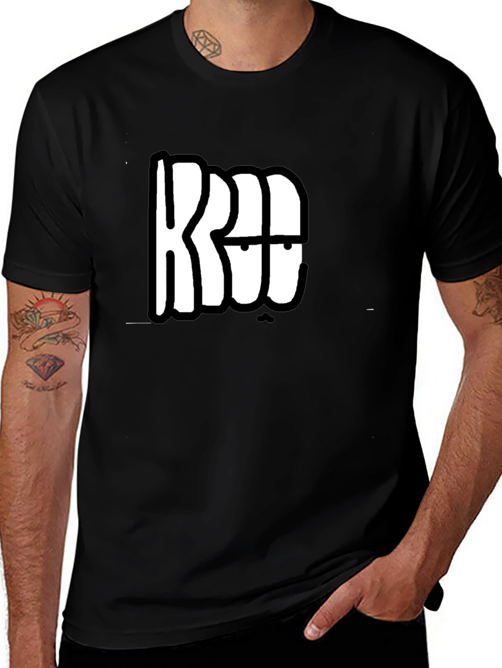 Graphic Print T-Shirt - Black