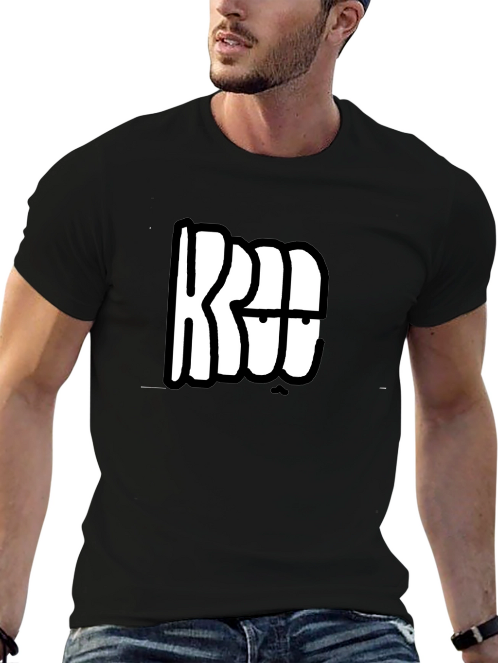 Graphic Print T-Shirt - Black
