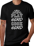 Play Hard Cook Hard Graphic Tee - Black
