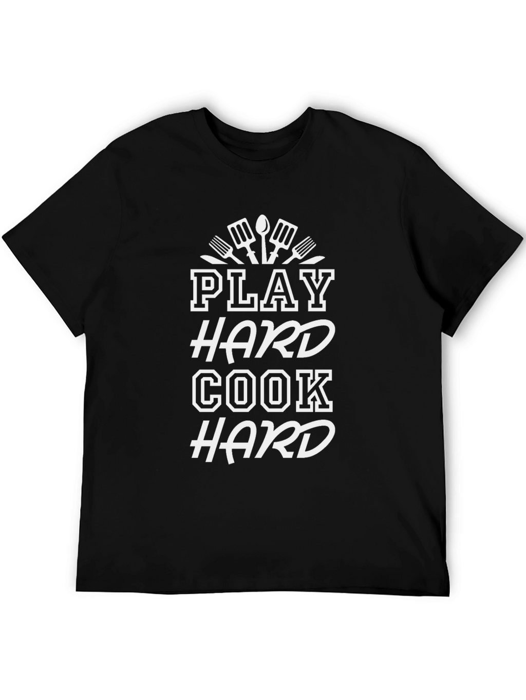Play Hard Cook Hard Graphic Tee - Black