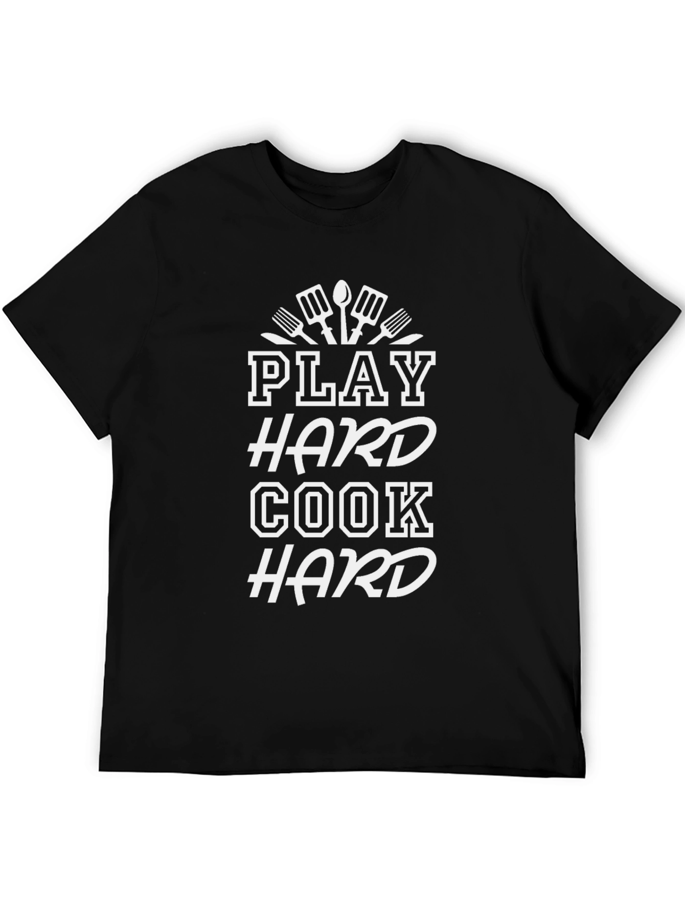 Play Hard Cook Hard Graphic Tee - Black
