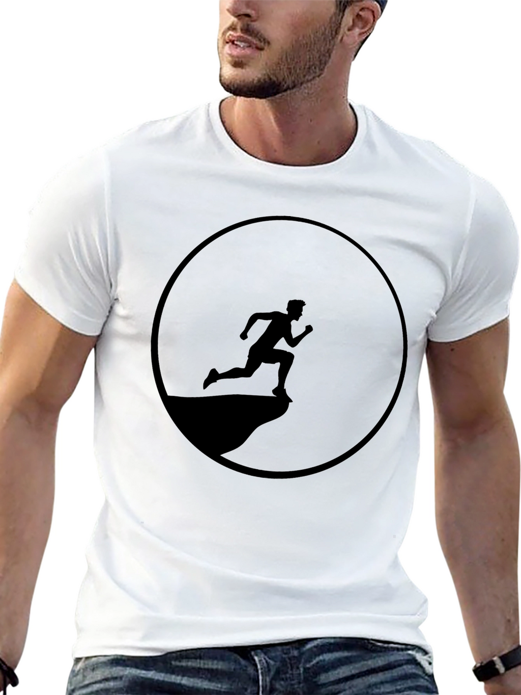 Black Running Man Graphic Tee