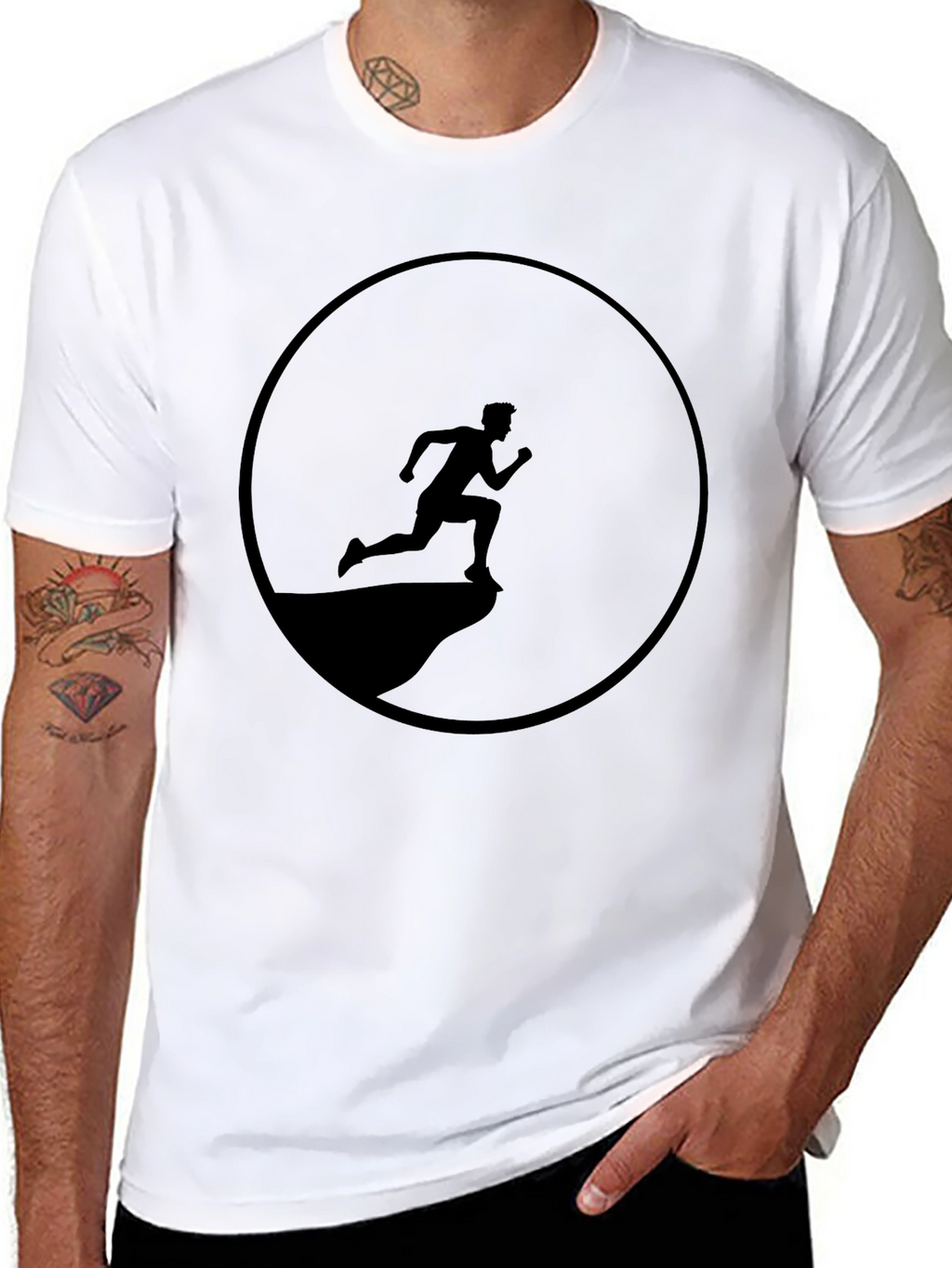Black Running Man Graphic Tee