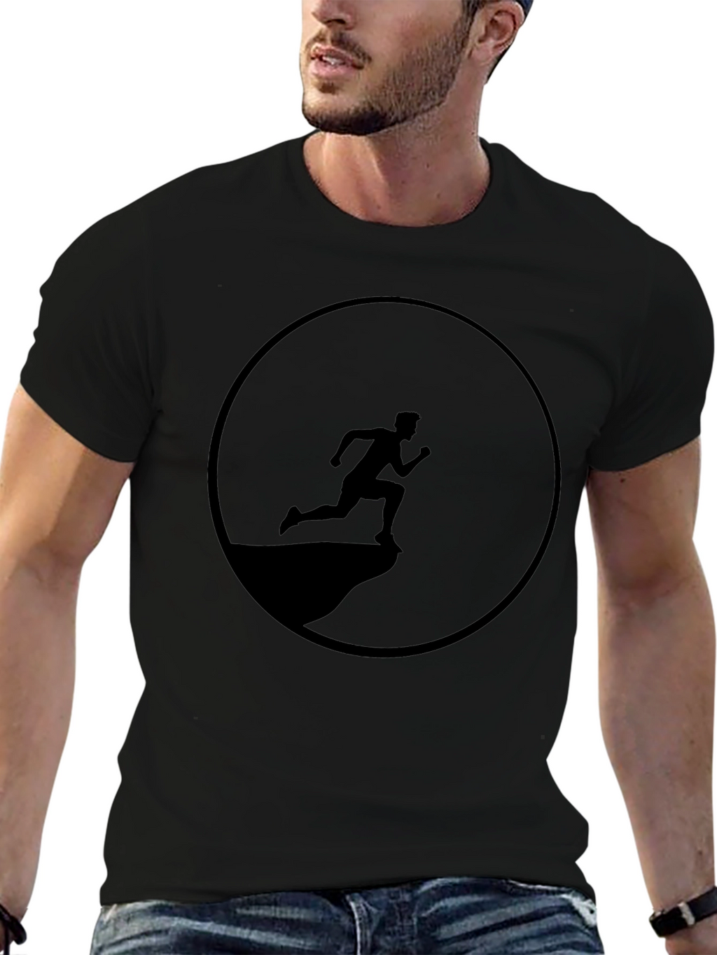 Black Running Man Graphic Tee