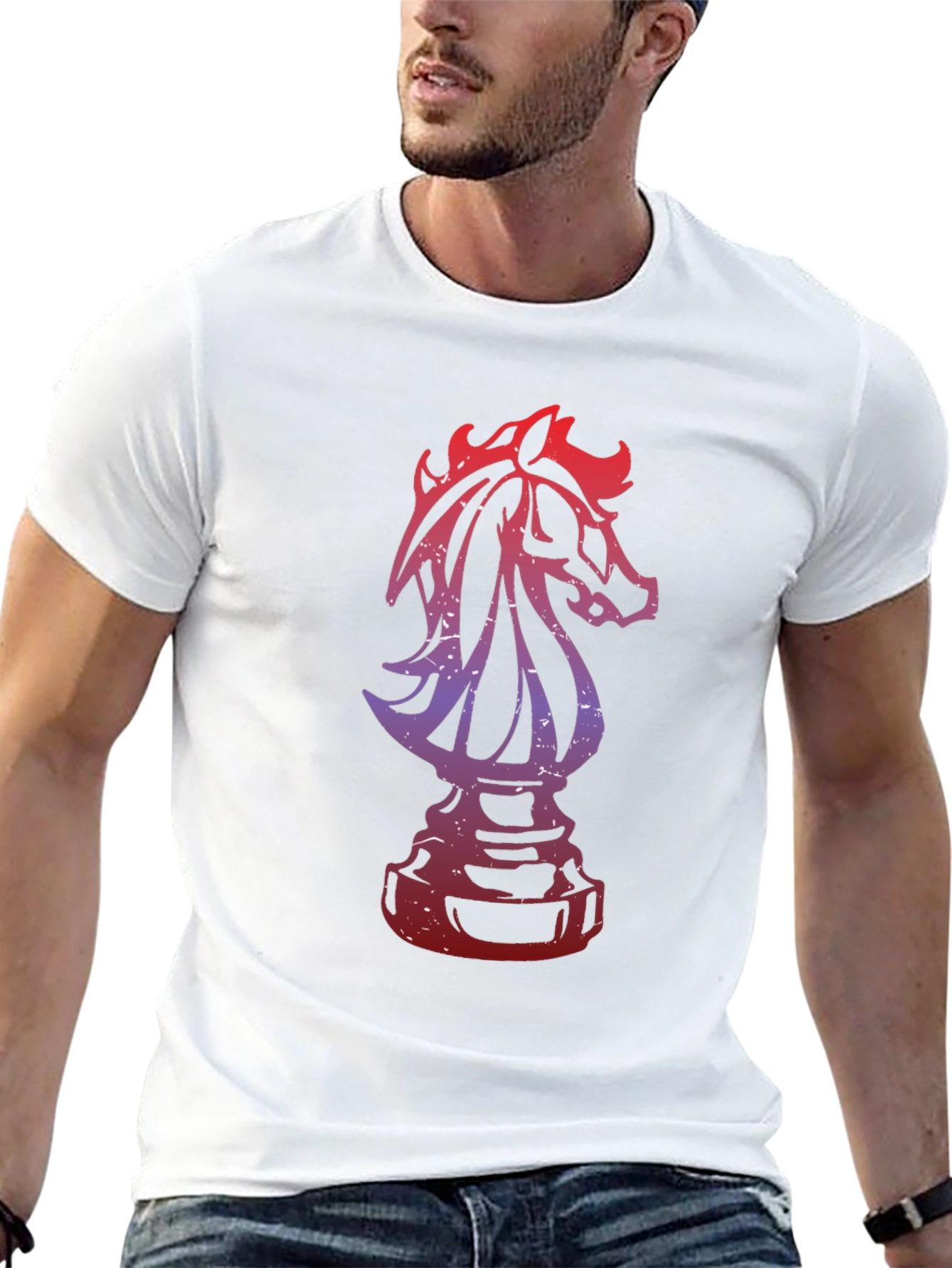Chess Knight Graphic Tee - Stylish Mens T-Shirt