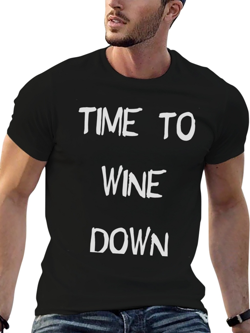 Time to Wine Down Graphic Tee - Black T-Shirt