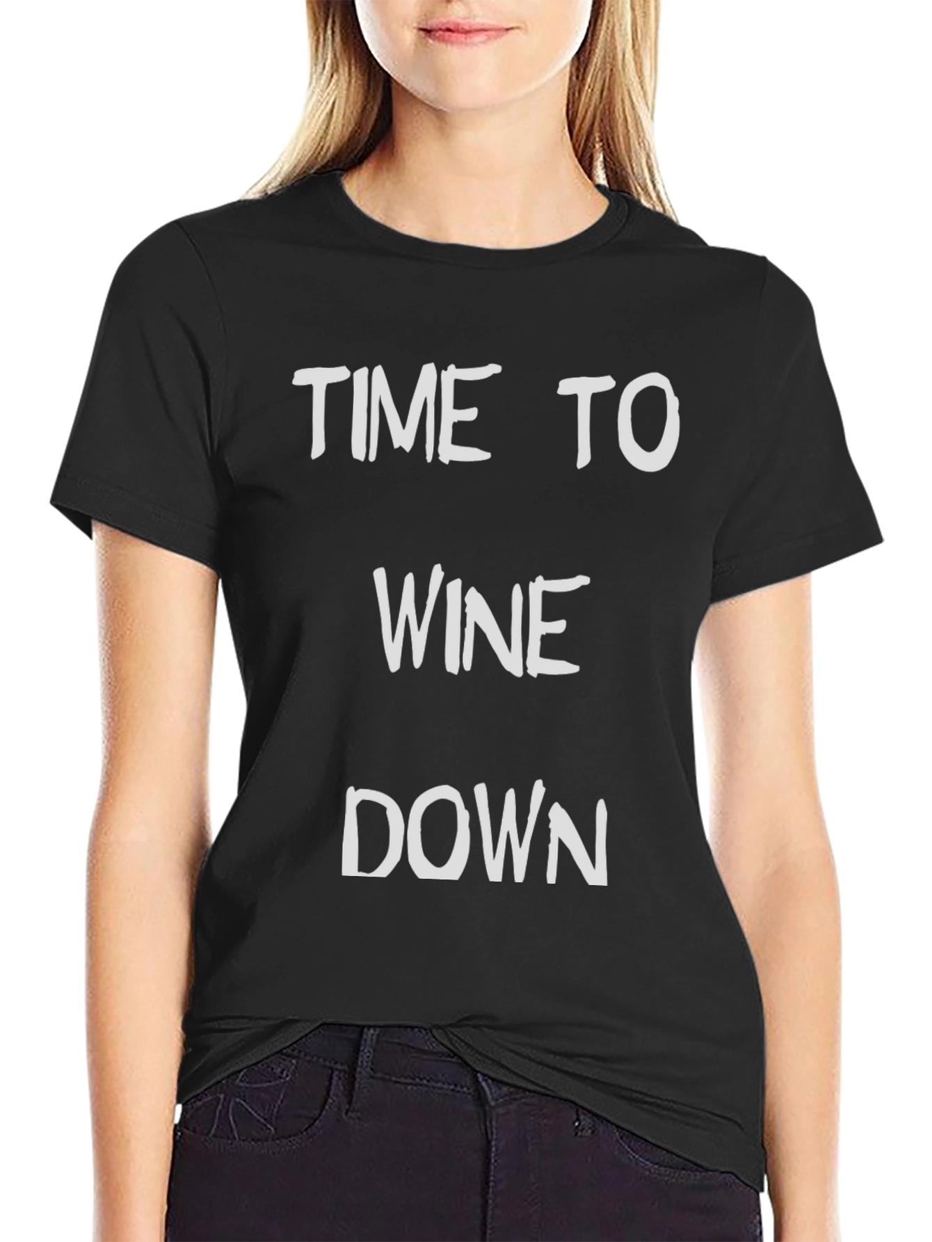 Time to Wine Down Graphic Tee - Black T-Shirt