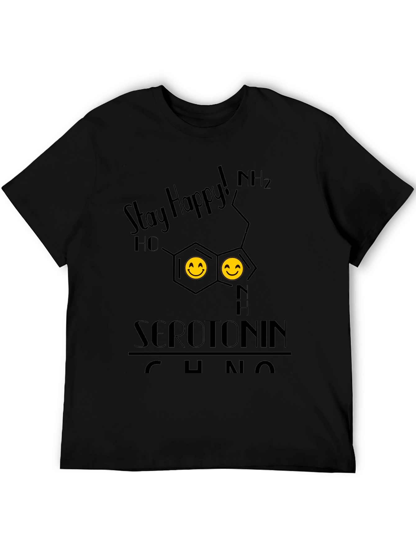Stay Happy Serotonin Graphic T-Shirt - Science Tee