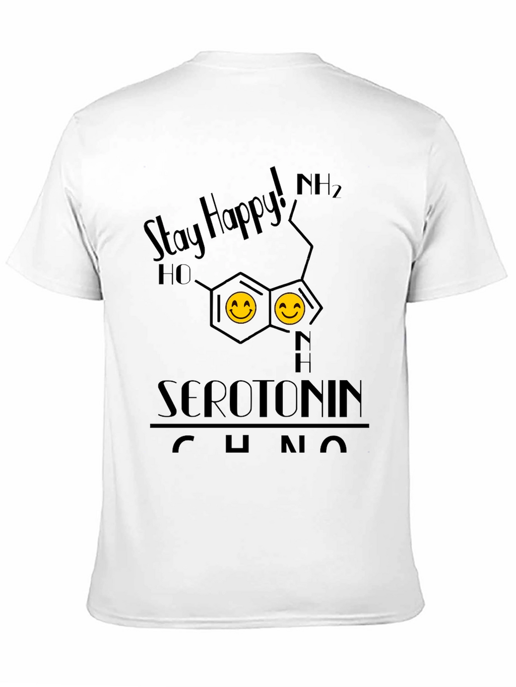 Stay Happy Serotonin Graphic T-Shirt - Science Tee