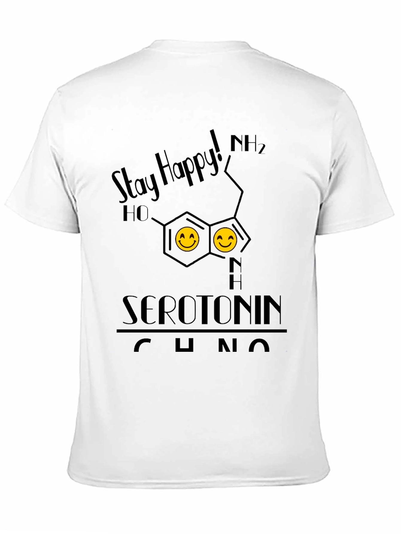 Stay Happy Serotonin Graphic T-Shirt - Science Tee