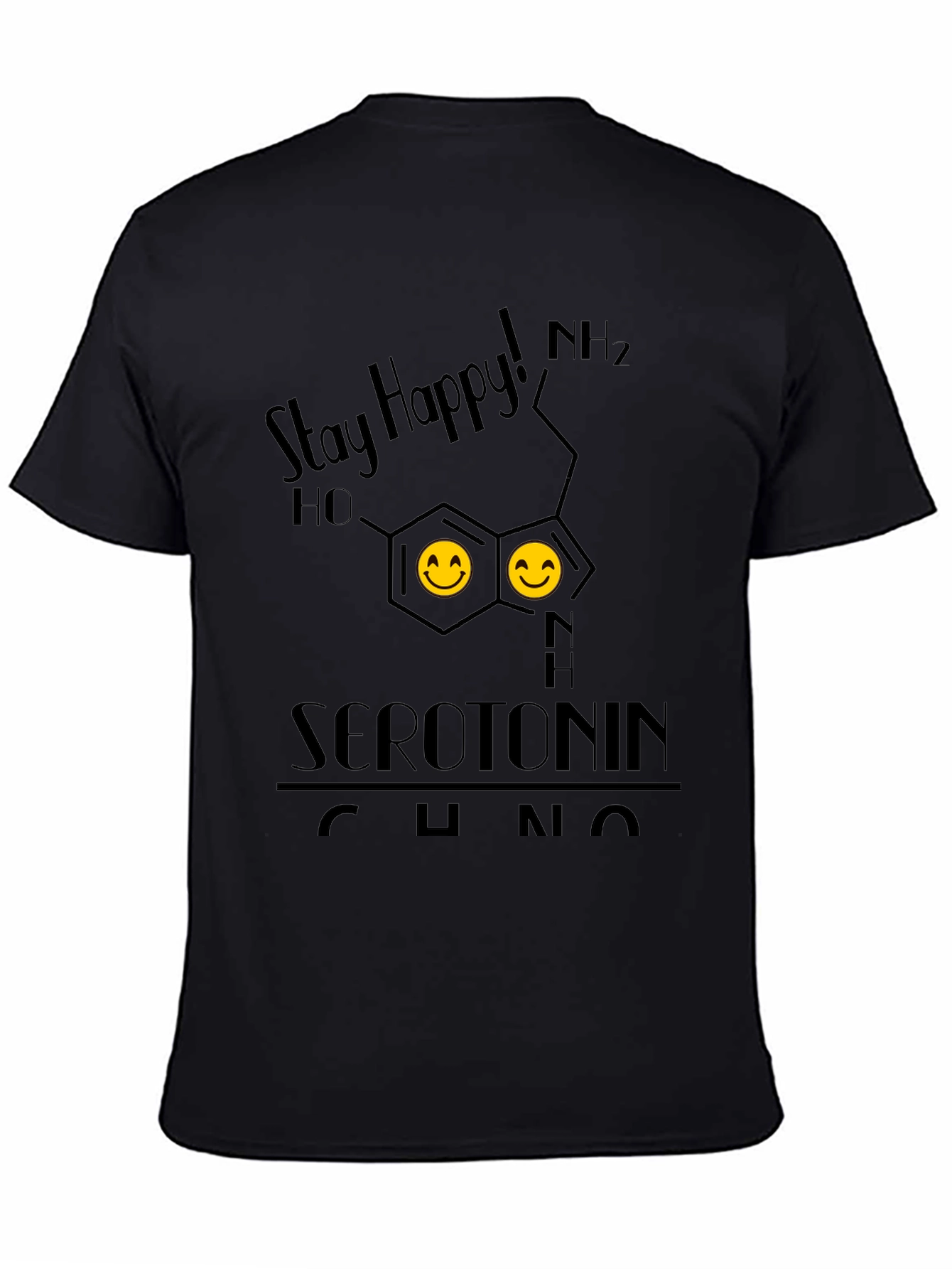 Stay Happy Serotonin Graphic T-Shirt - Science Tee