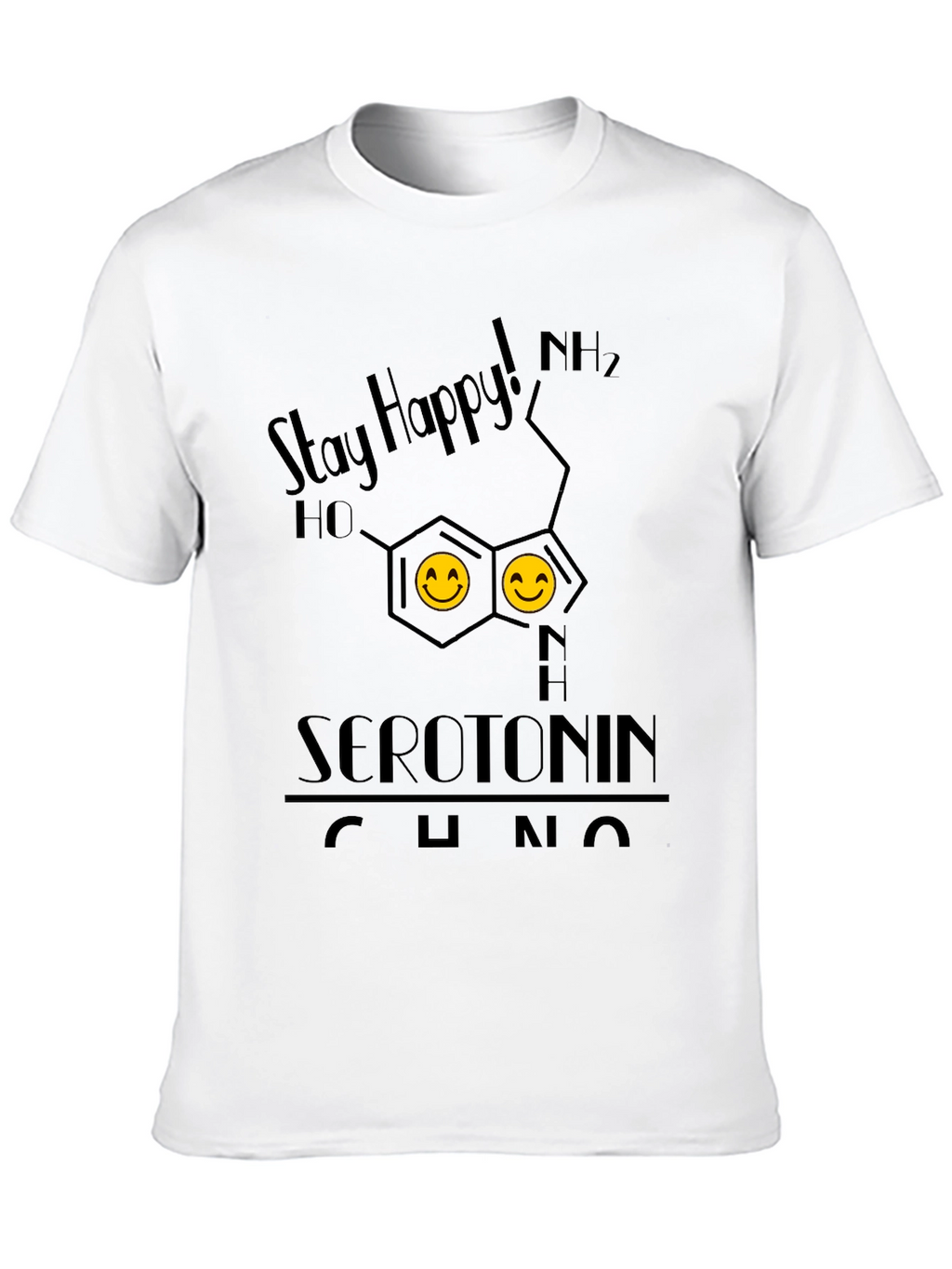 Stay Happy Serotonin Graphic T-Shirt - Science Tee