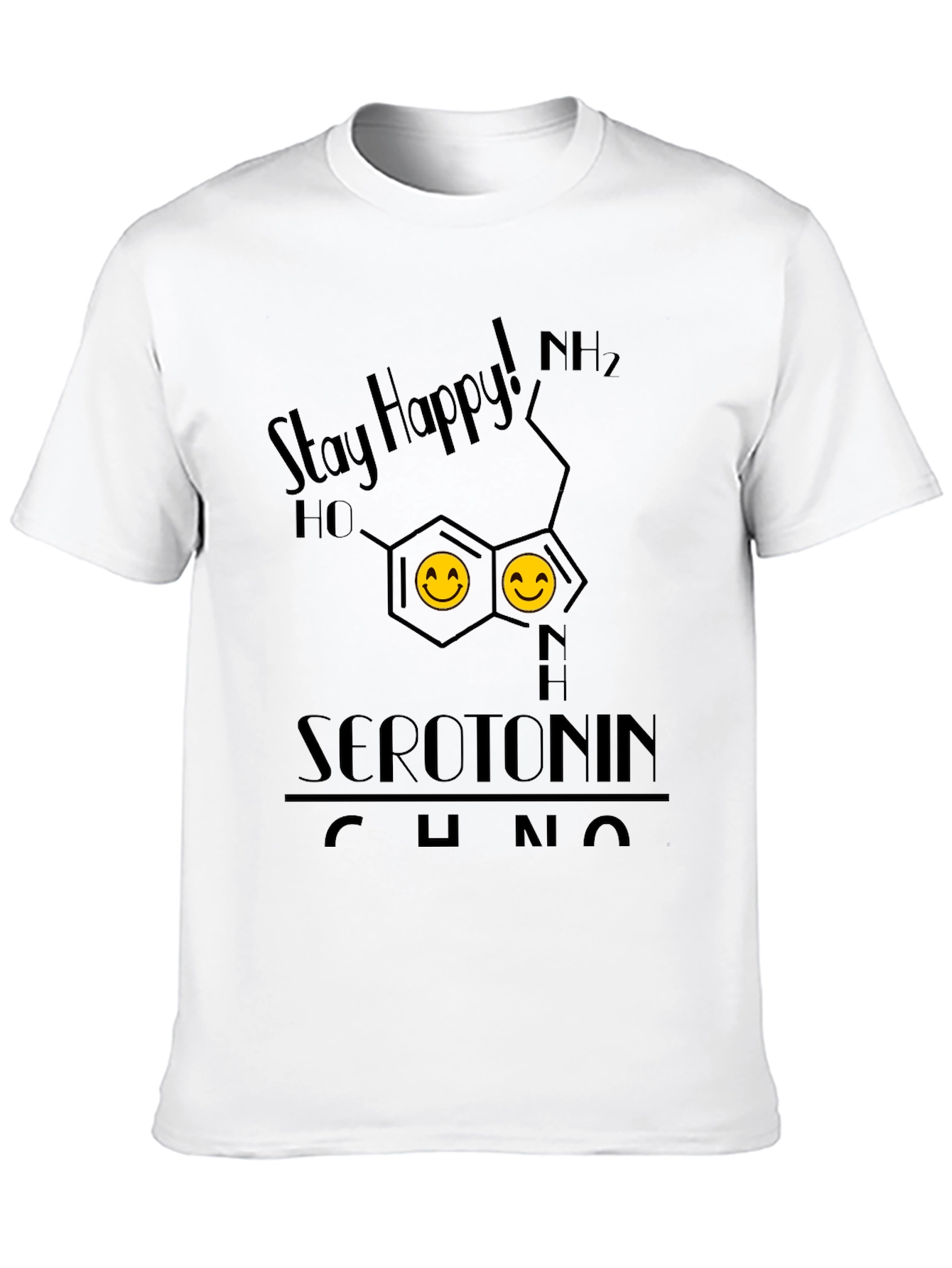 Stay Happy Serotonin Graphic T-Shirt - Science Tee