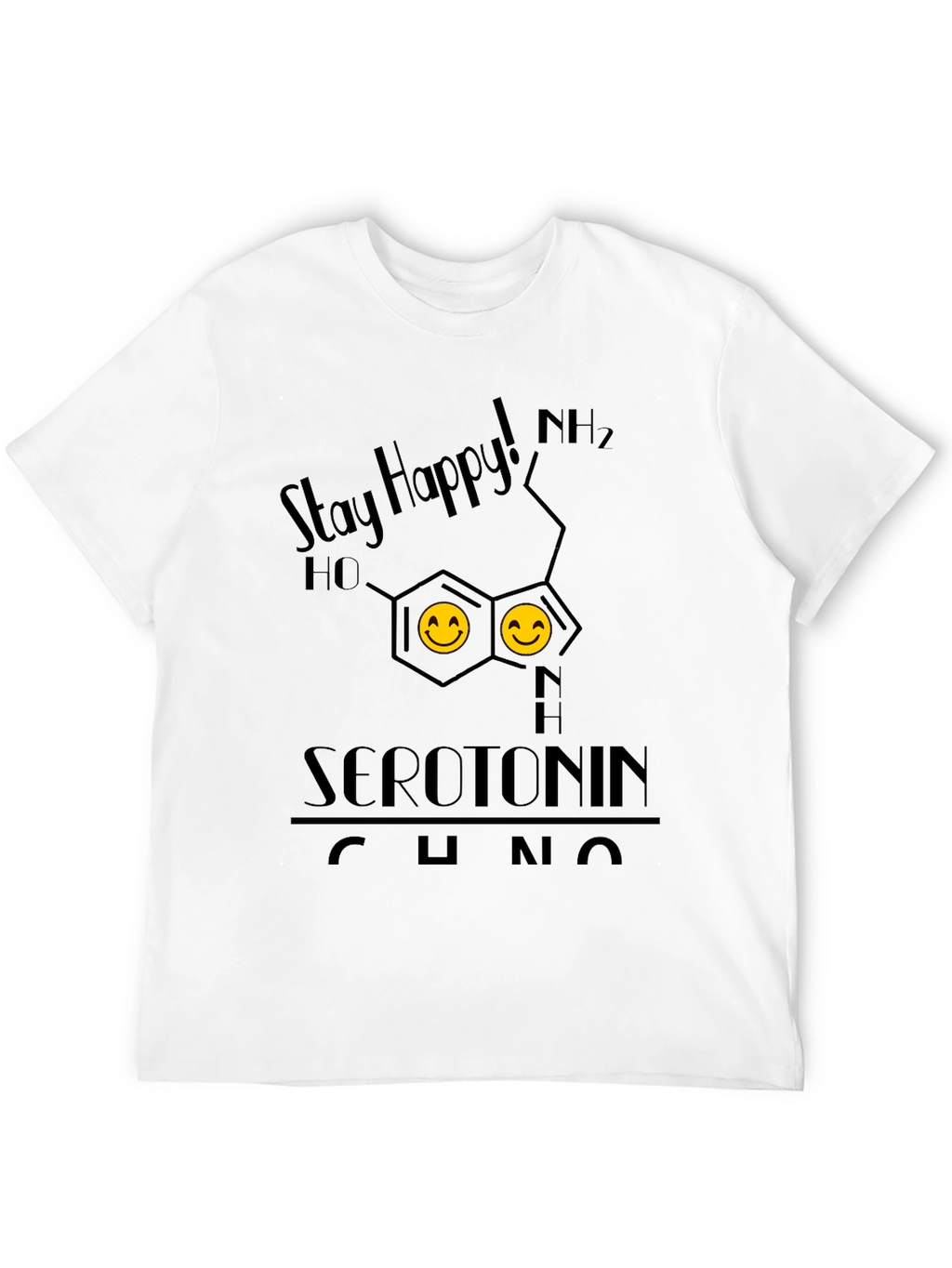 Stay Happy Serotonin Graphic T-Shirt - Science Tee