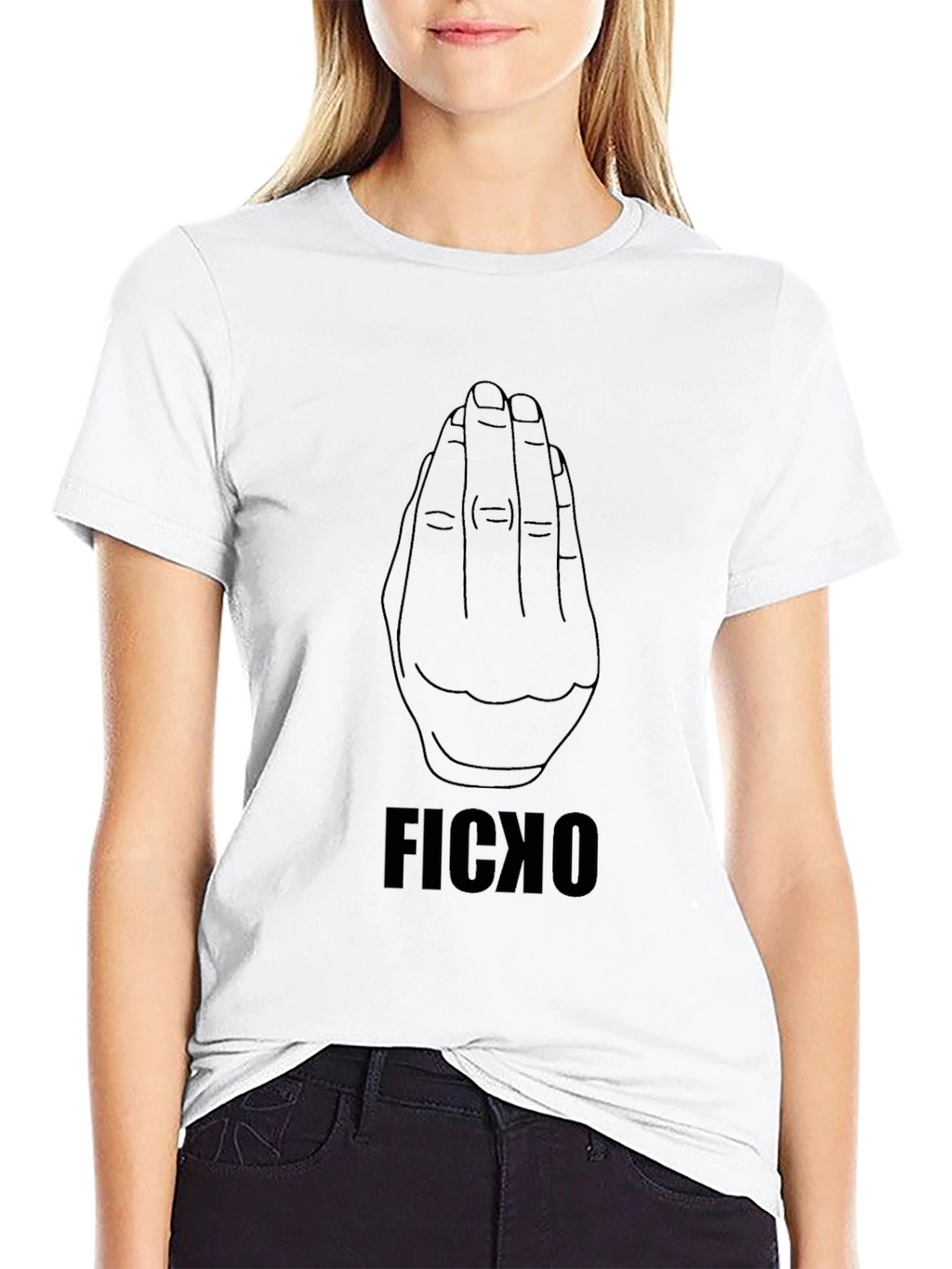 FICXO Hand Gesture Black T-Shirt