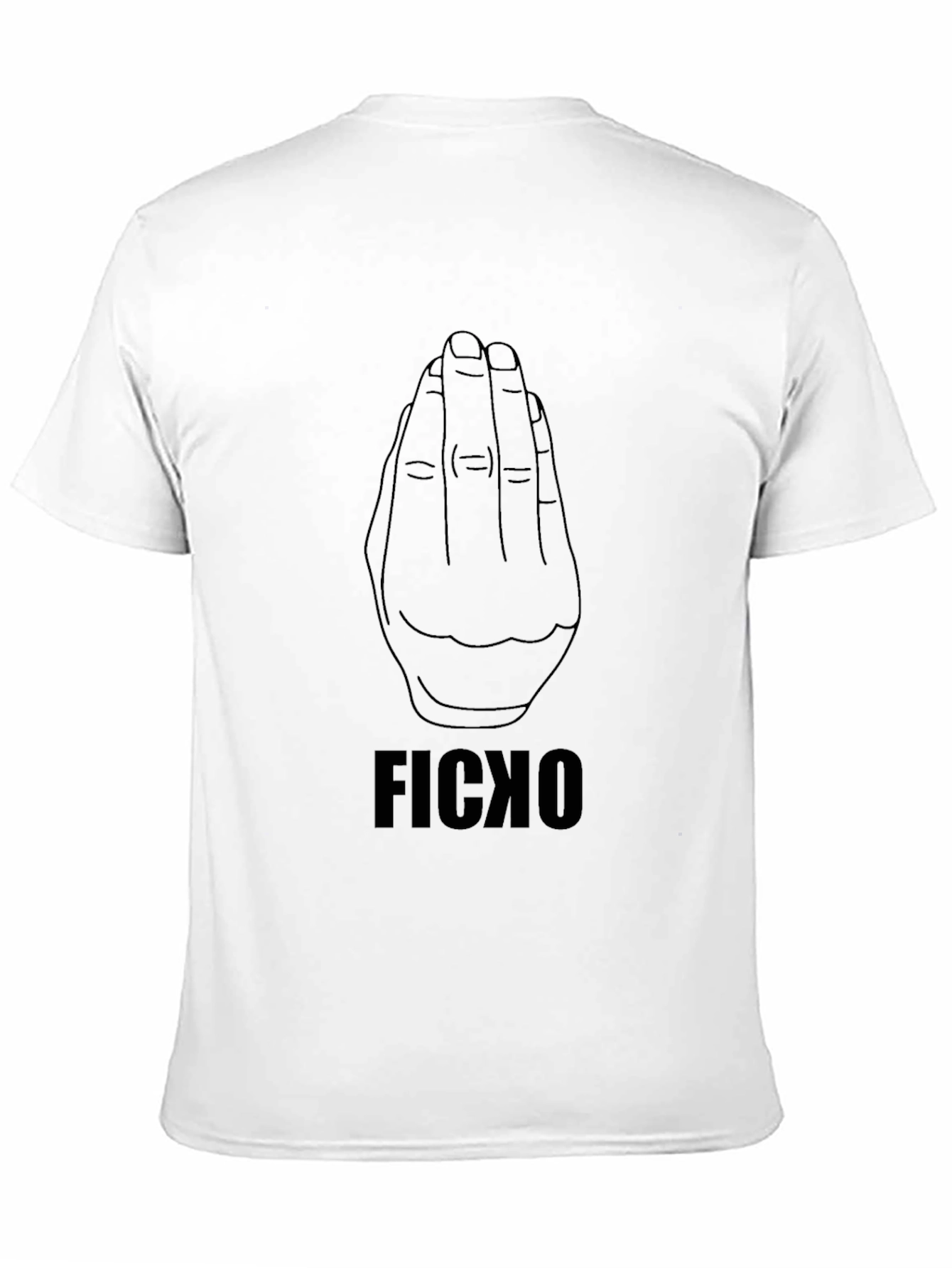 FICXO Hand Gesture Black T-Shirt