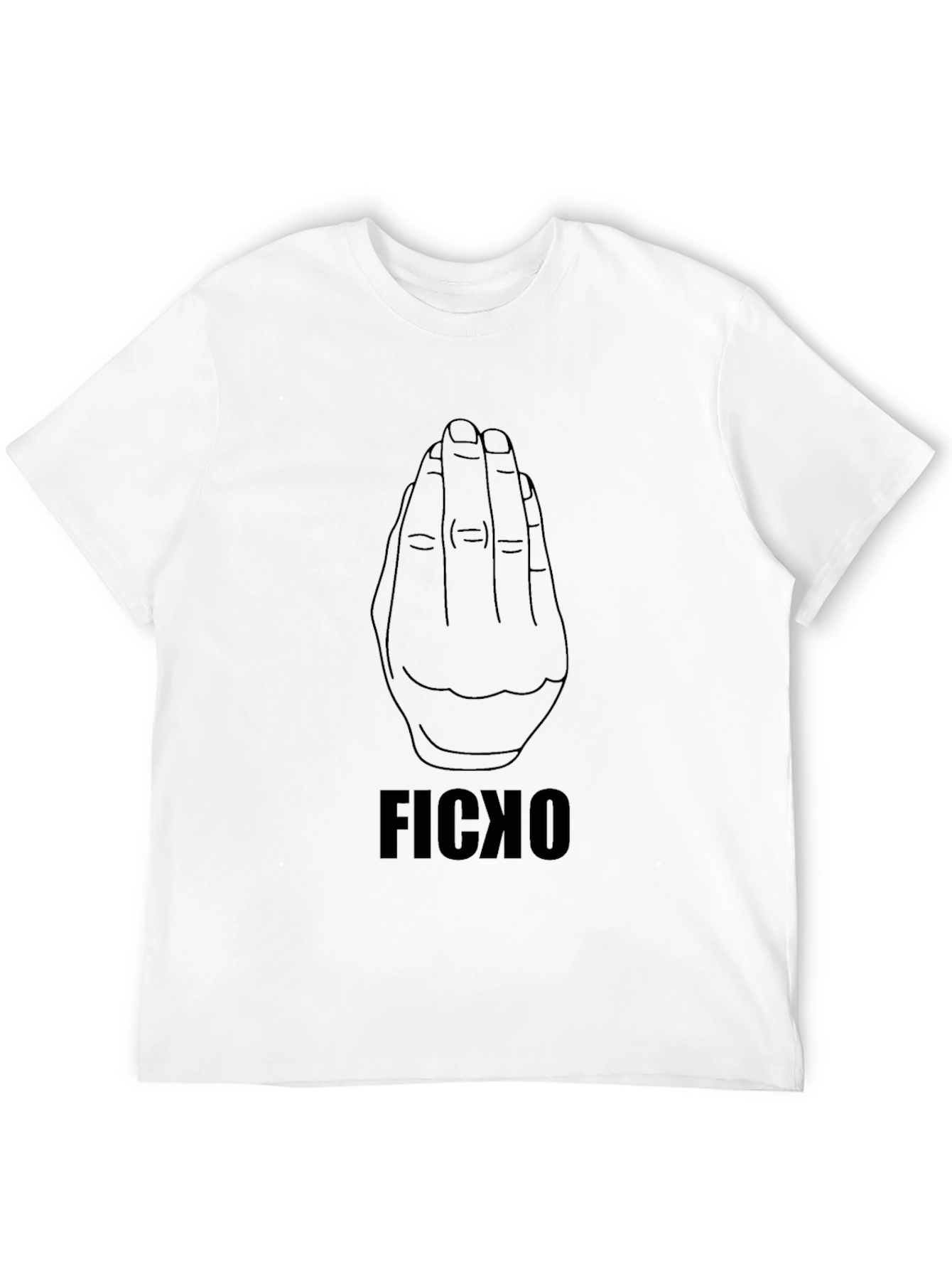 FICXO Hand Gesture Black T-Shirt