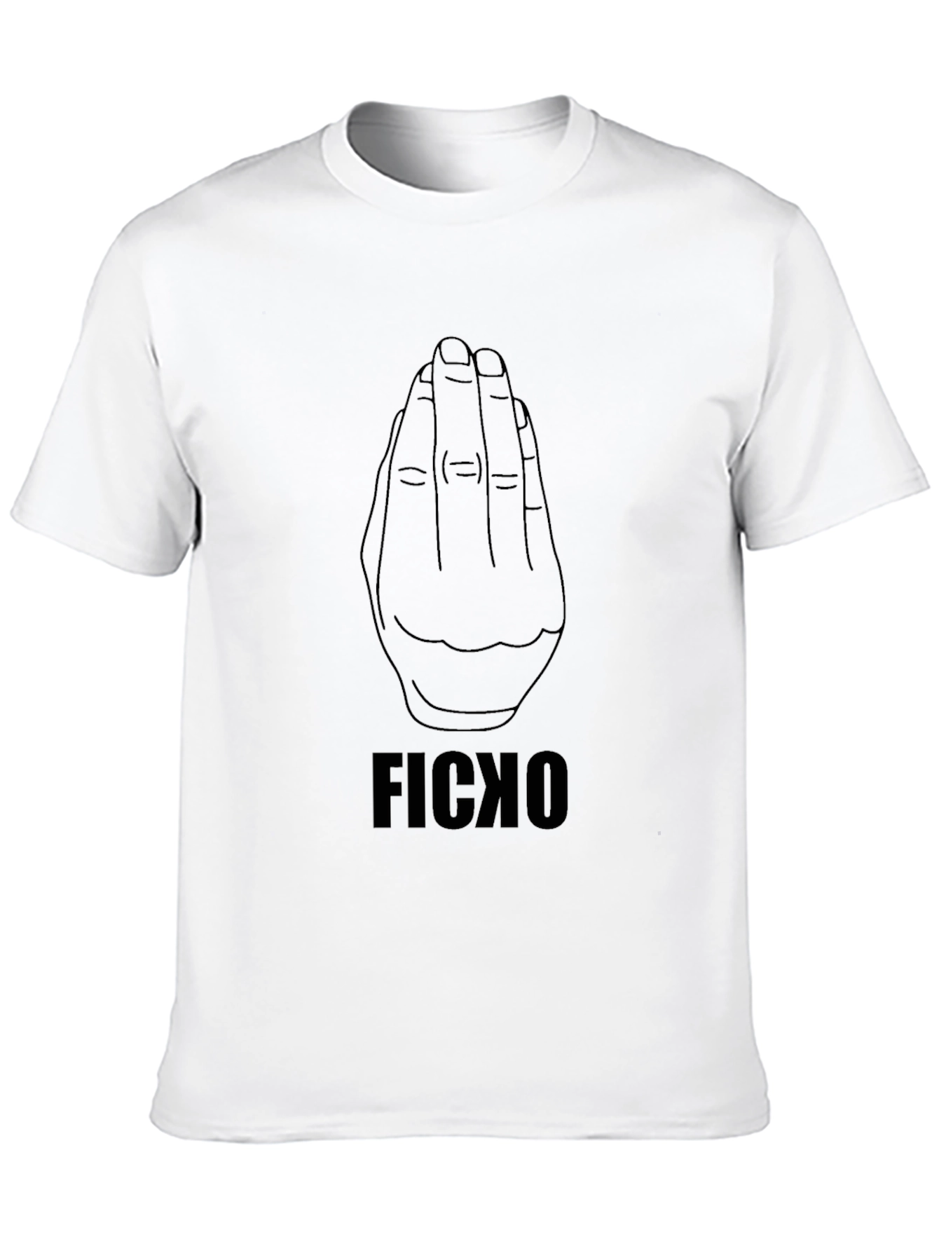 FICXO Hand Gesture Black T-Shirt