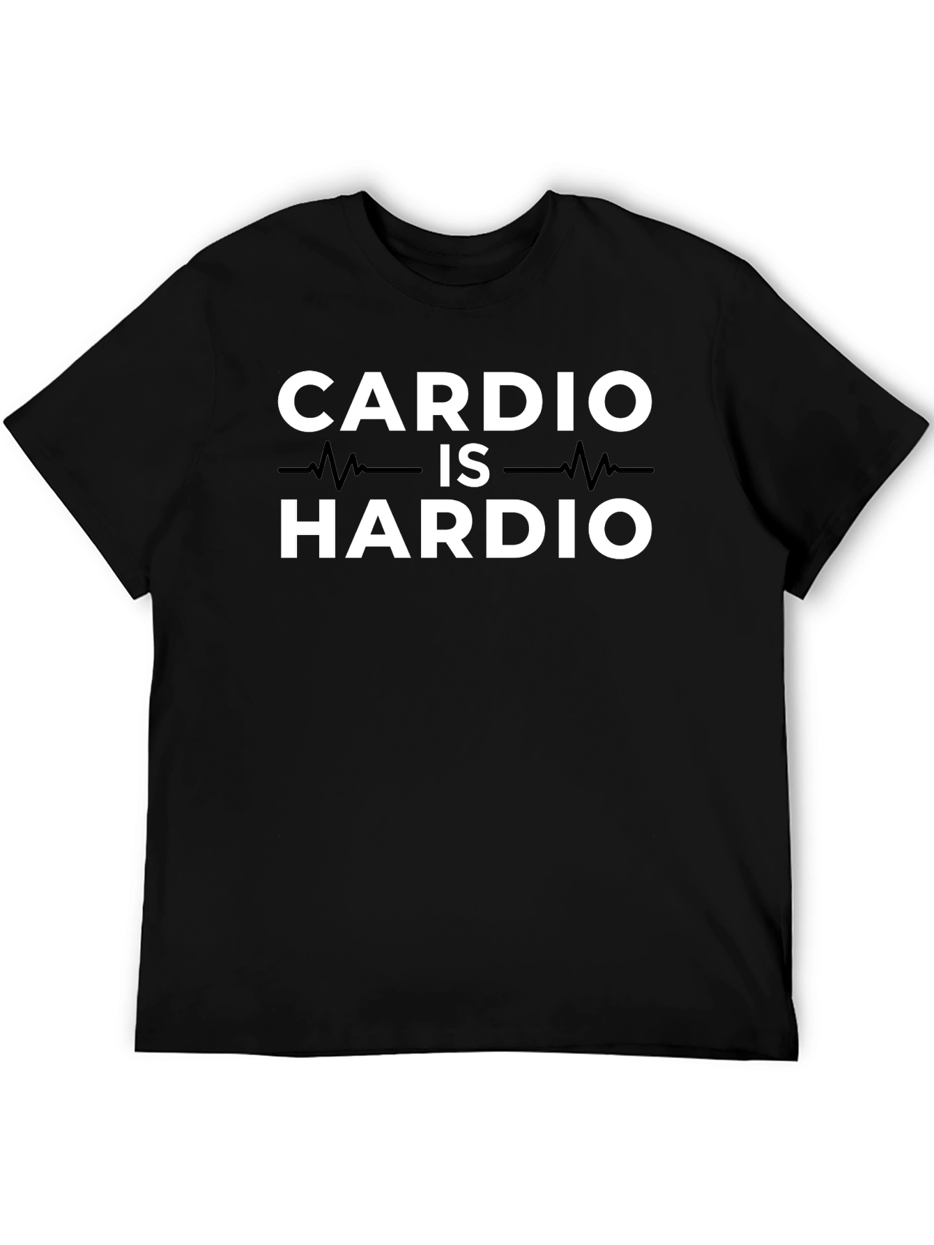 Cardio is Hardio Black Graphic T-Shirt