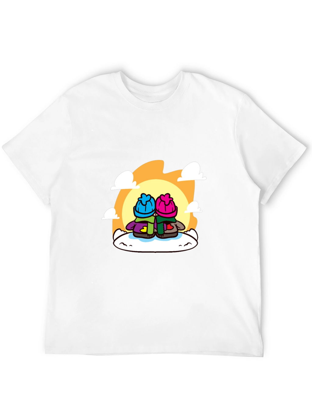Cozy Cartoon Couple T-Shirt